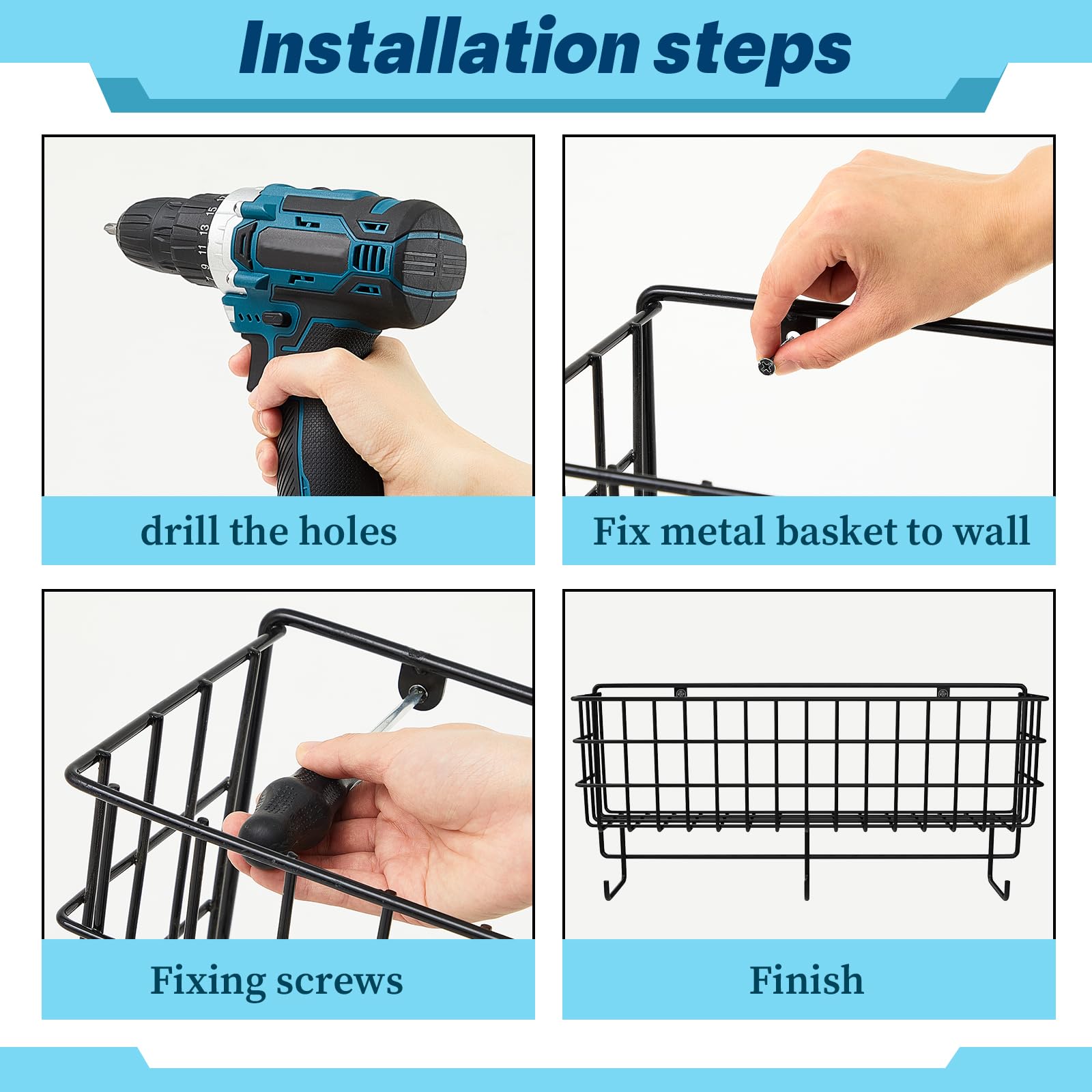 Tandefio 2-Pack Wall Mounted Horse Bridle Rack with Storage Basket & Tack Hooks - Multi-Use Stable Organizer for Saddles, Keys & More - Perfect for Barns, Stables & Equestrian Centers