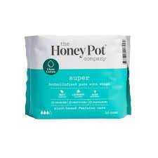 The Honey Pot Super Pads - Organic Cotton Menstrual Pads for Women, Ultra Thin & Absorbent, Natural Herbal Infused, Comfortable for Daily Use - Perfect for Period Care, Postpartum Recovery & Light Incontinence Protection