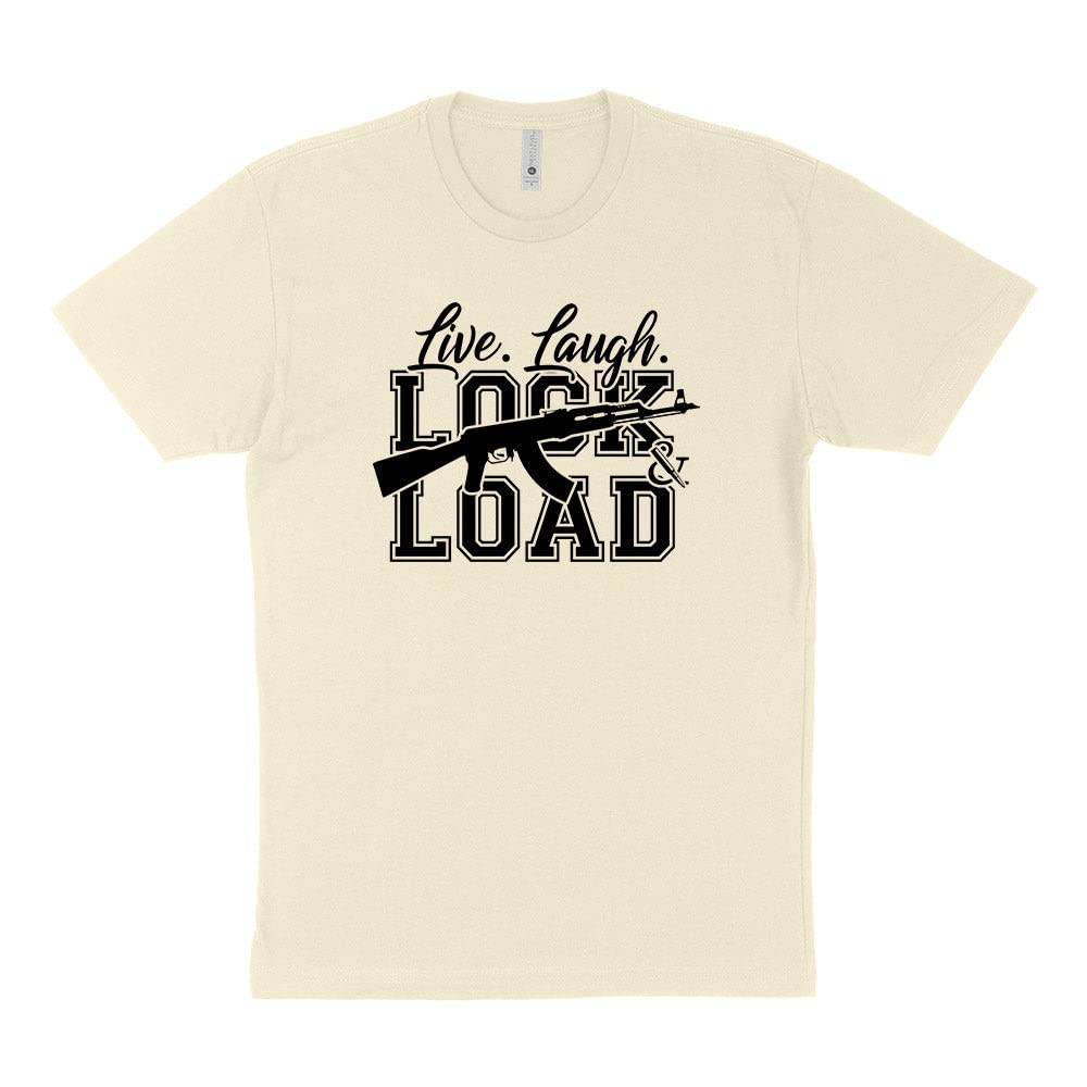 Live Laugh Lock and Load Unisex T-Shirt - Funny Graphic Tee for Gun Enthusiasts - Perfect for Range Days & 2A Supporters