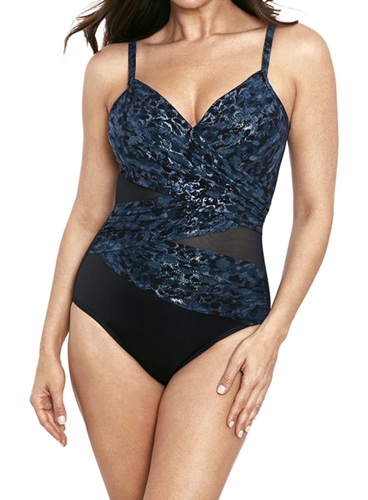 Miraclesuit Women's One Piece Swimsuit with Underwire & Tummy Control - Slimming Swimwear for Beach, Pool & Vacation - Mystique Network Design
