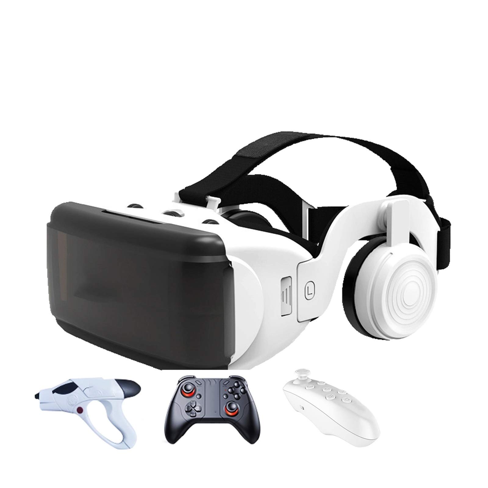 JYMENLING VR Headset for iPhone & Android - 3D Virtual Reality Goggles with Comfortable Design, PC-Powered Gaming Headset Compatible with 4.7~6.6 Inch Phones (White) - Perfect for Immersive Gaming, Movie Watching & Virtual Travel Experiences