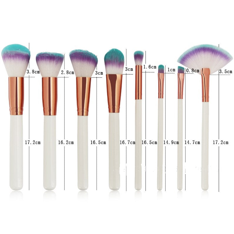 8-Piece Professional Makeup Brush Set for Flawless Face & Eye Application - Perfect for Daily Makeup, Contouring, and Blending
