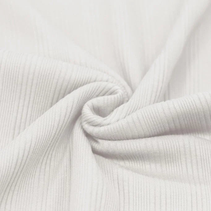 Irregular Rib Knit Sweater - Soft Ecru Pullover for Women | Cozy Casual Wear for Fall & Winter