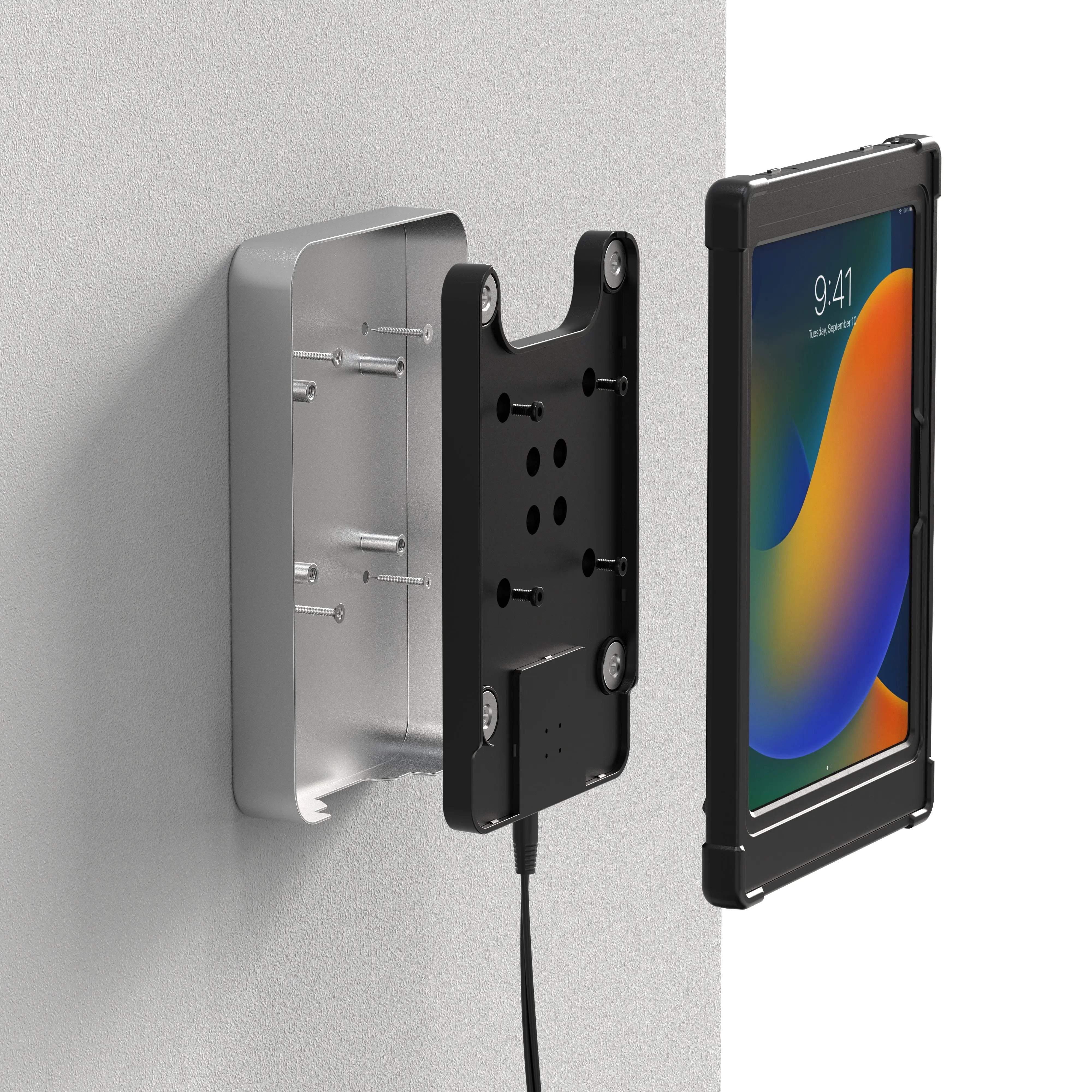 Stainless Steel Wall Mount Adapter for CTA Digital Induction Charging Cases - Secure Phone Holder for Home, Office & Car Charging Station