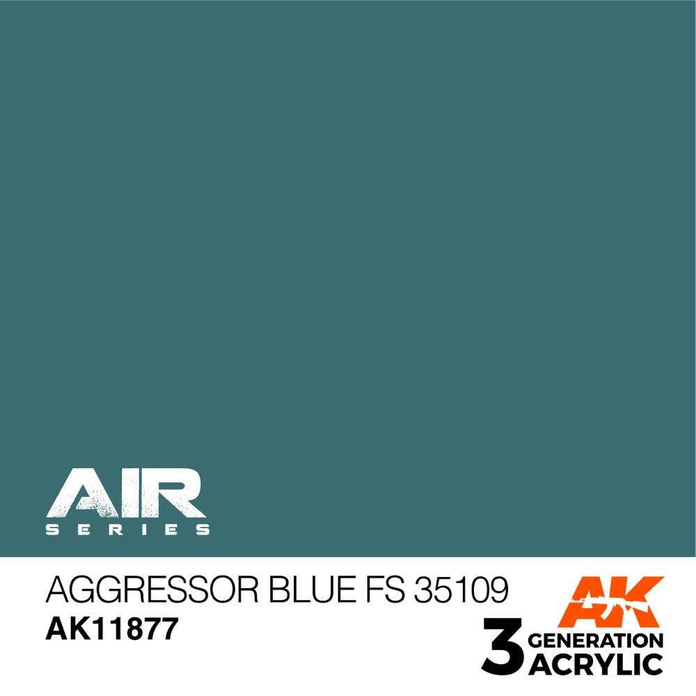 AK Interactive AK11877 Air Series Aggressor Blue FS 35109 Acrylic Paint - 17ml Bottle for Scale Model Kits - Perfect for Airbrushing Military Models & Miniature Painting