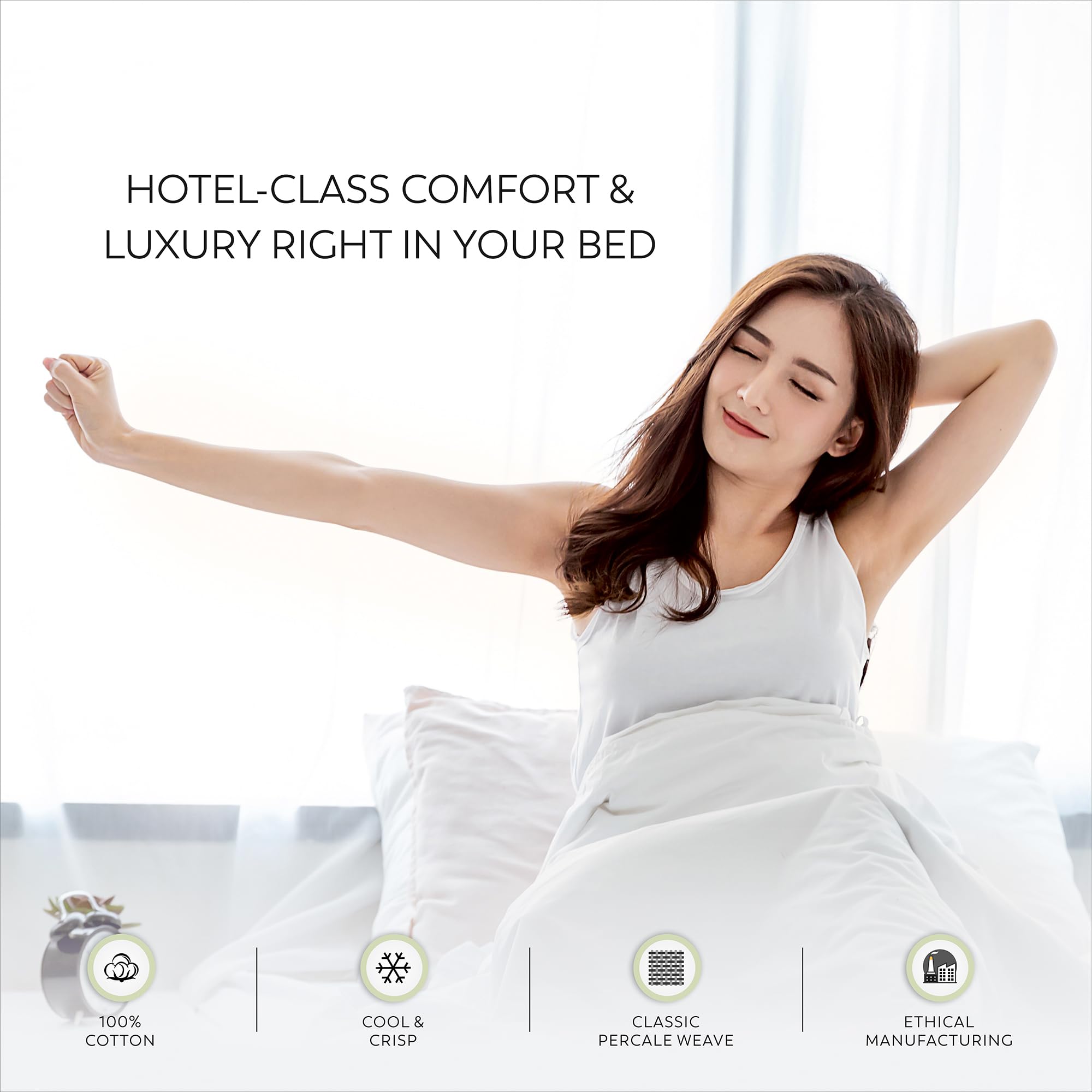 400 Thread Count 100% Cotton Full Bed Sheet Set - Hotel Quality Soft Silver Cooling Sheets with Deep Pockets | Breathable & Skin-Friendly Luxury Bedding for Home, Dorm, or Guest Room