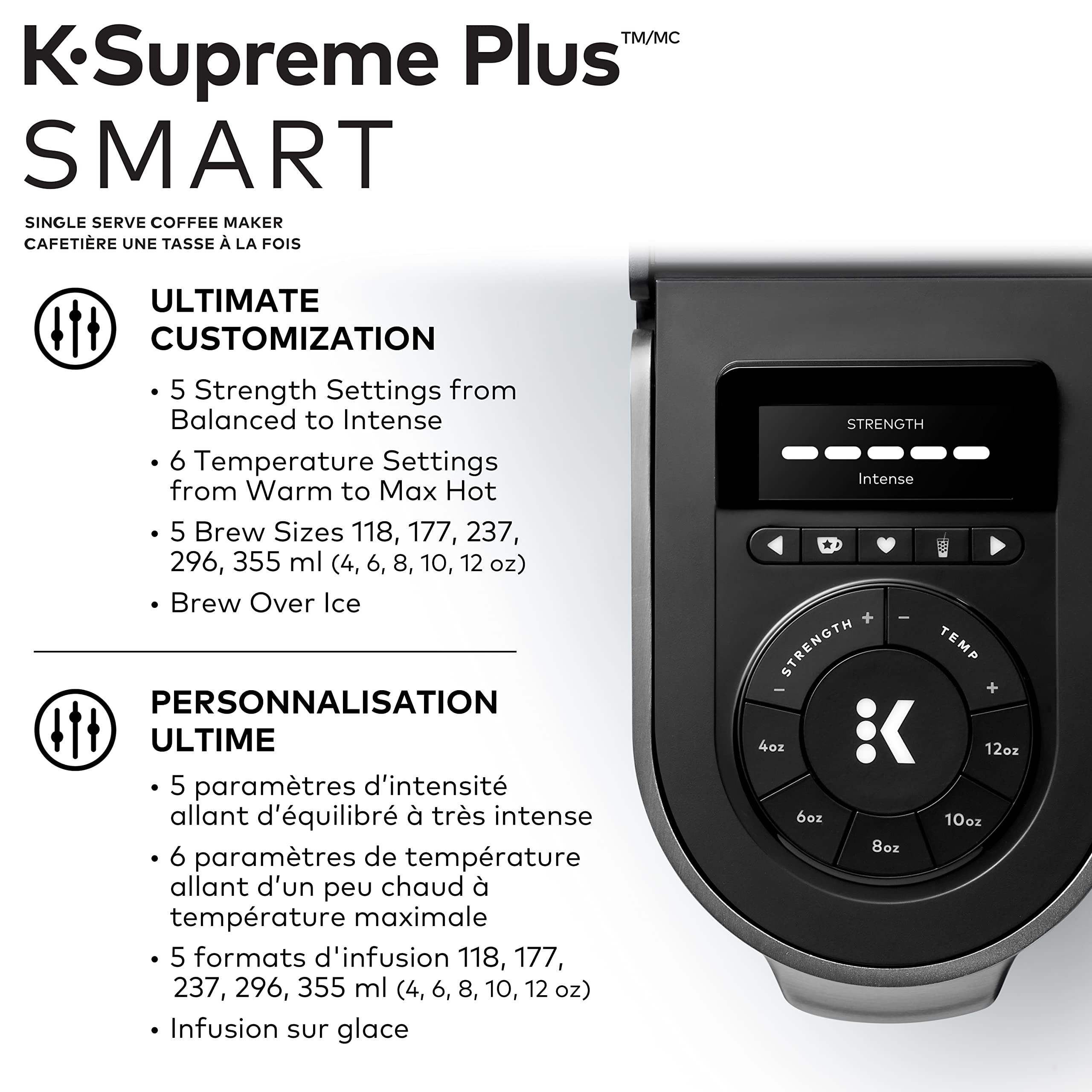 Keurig K-Supreme Plus SMART Single Serve K-Cup Pod Coffee Maker with WiFi Connectivity & App Control, Black - Perfect for Home, Office & Small Business Use