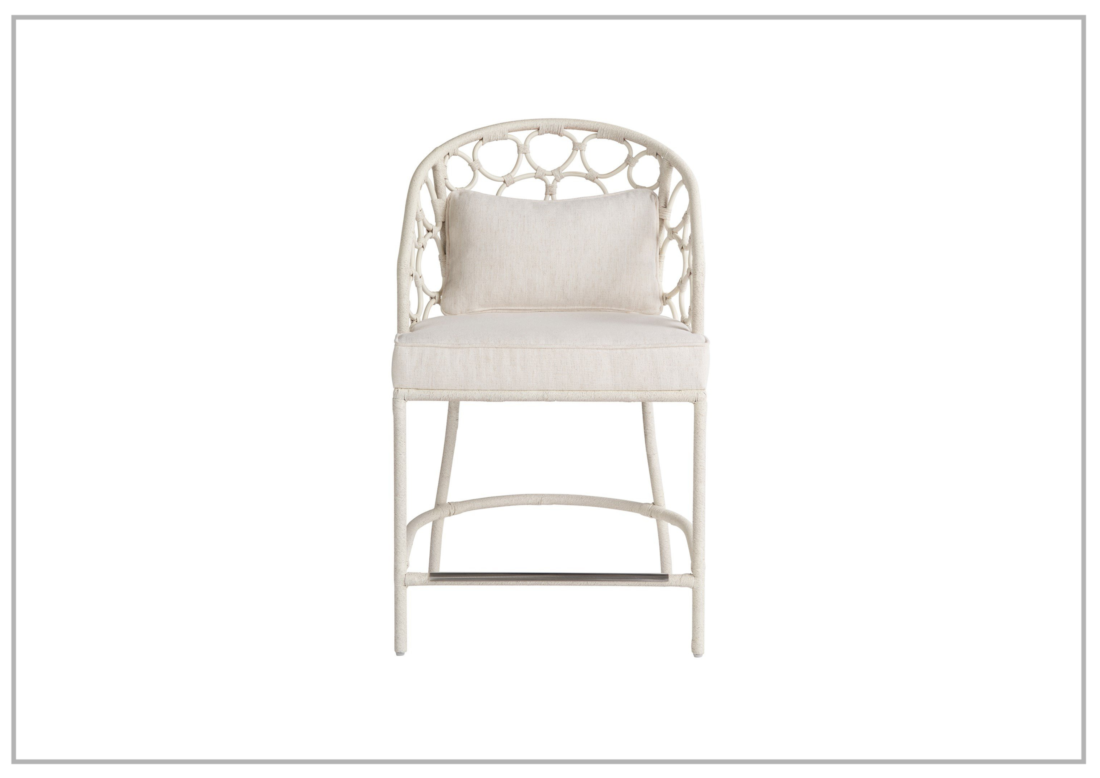 Universal Rattan Counter Stool - Pebble Weave Rectangular Bar Chair for Kitchen Island, Breakfast Nook & Outdoor Patio Seating