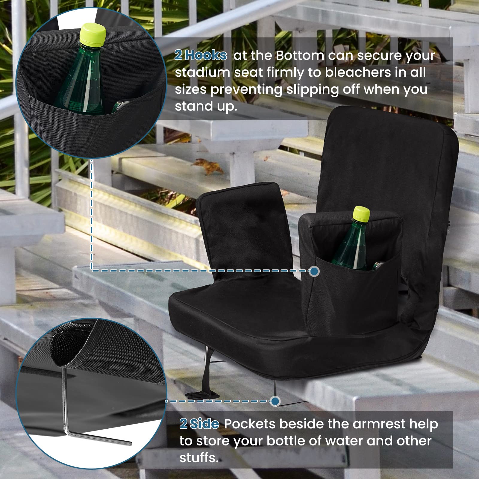 TOPSKY Stadium Seat with Back Support - 18.7