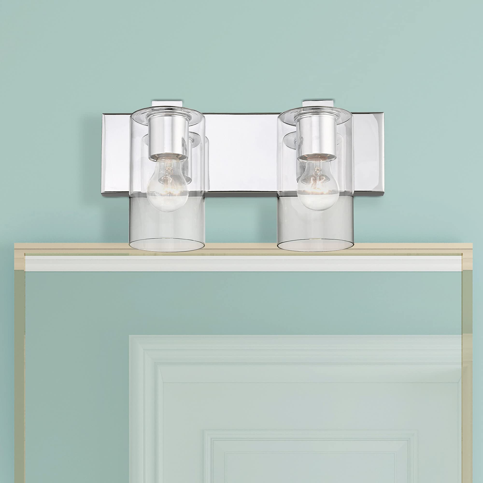 Livex Lighting Brushed Nickel Bathroom Vanity Sconce - Modern Wall Light Fixture for Bathroom, Powder Room & Dressing Area