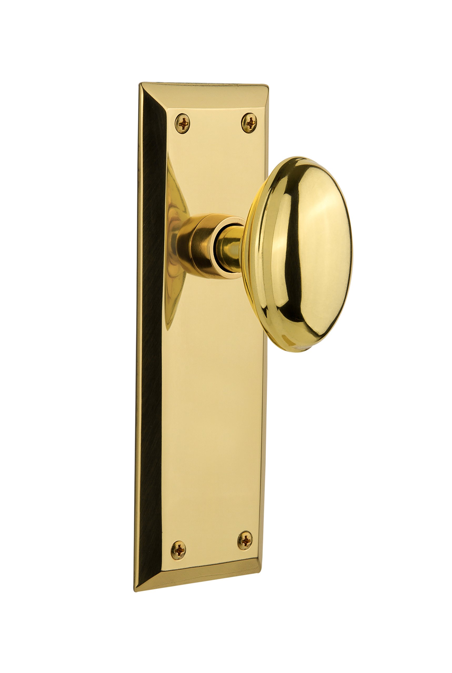 Vintage New York Plate & Homestead Door Knob Set - Antique Style Cabinet Hardware for Kitchen, Bathroom & Furniture - Nostalgic Warehouse Collection (Perfect for Farmhouse, Cottage & Vintage Home Decor)