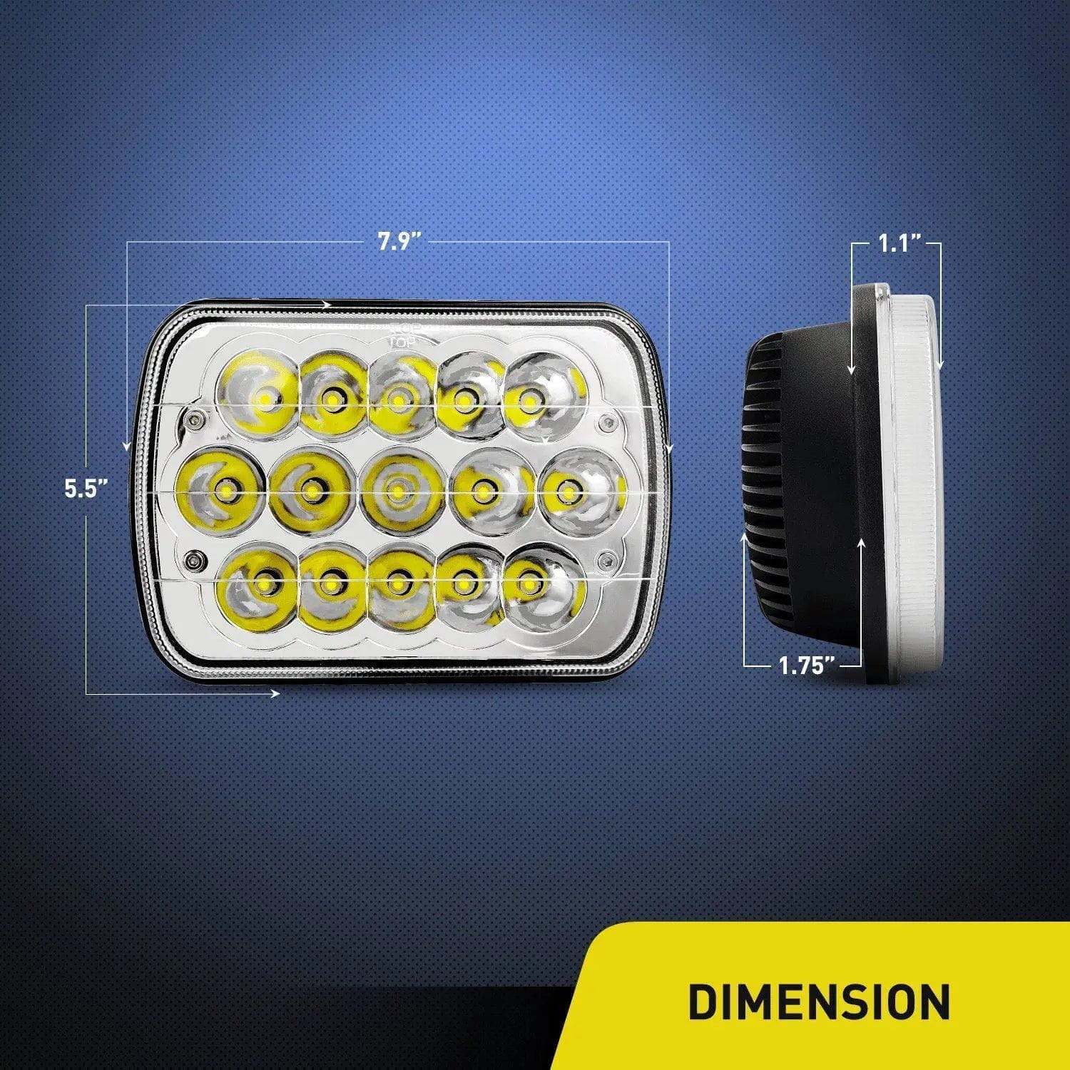 45W 7x6 5x7 Hi/Lo LED Headlights - High Performance Replacement Bulbs for Trucks, SUVs & Jeeps - Perfect for Night Driving & Off-Road Adventures