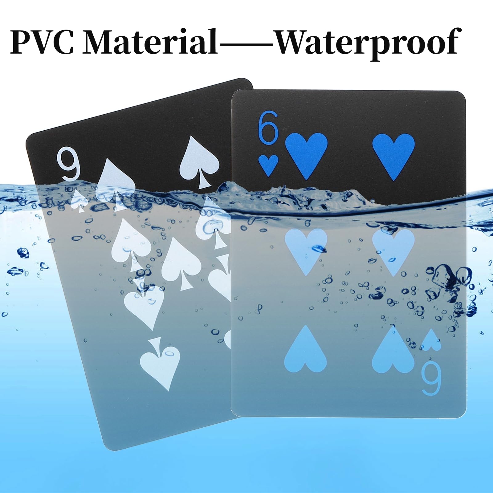 6 Decks of Waterproof Plastic PVC Poker Playing Cards - Standard Index, Gift Box Included - Perfect for Magic Tricks, Blackjack, Euchre & Card Games at Parties, Game Nights & Casino Events