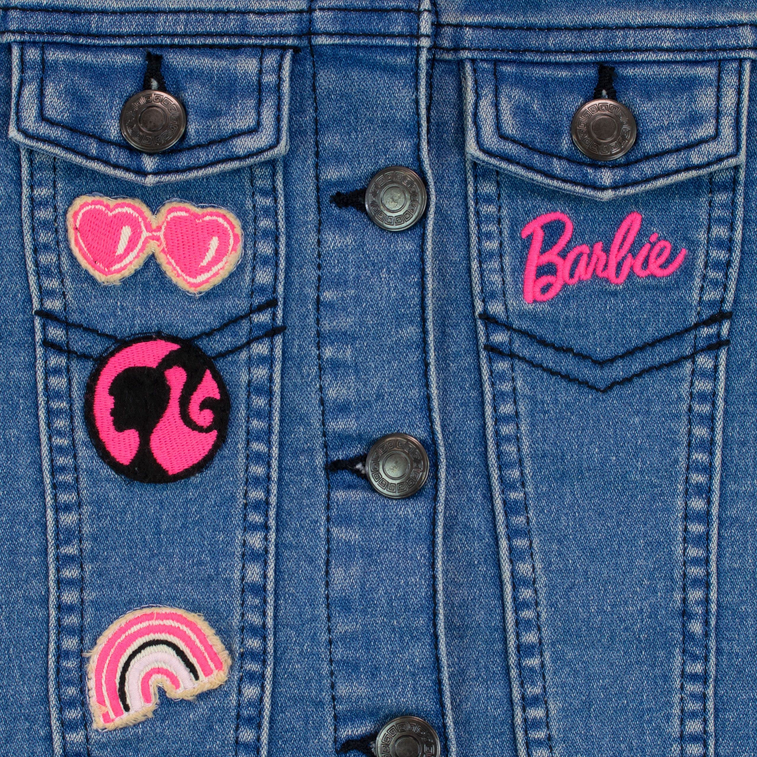 Barbie Girls Embroidered Denim Jacket for Kids - Stylish Outerwear for School, Playdates & Special Occasions