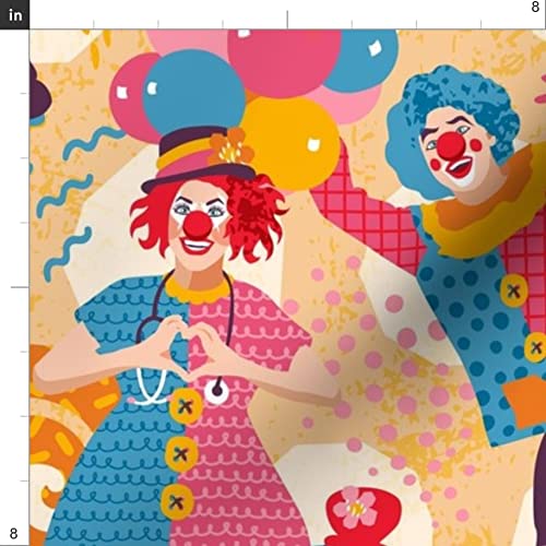 Clown Power Awareness Printed Minky Fabric Fat Quarter - Soft Plush Material for Sewing Baby Blankets & Quilt Backing - Perfect for DIY Crafts, Nursery Decor & Cuddly Blankets