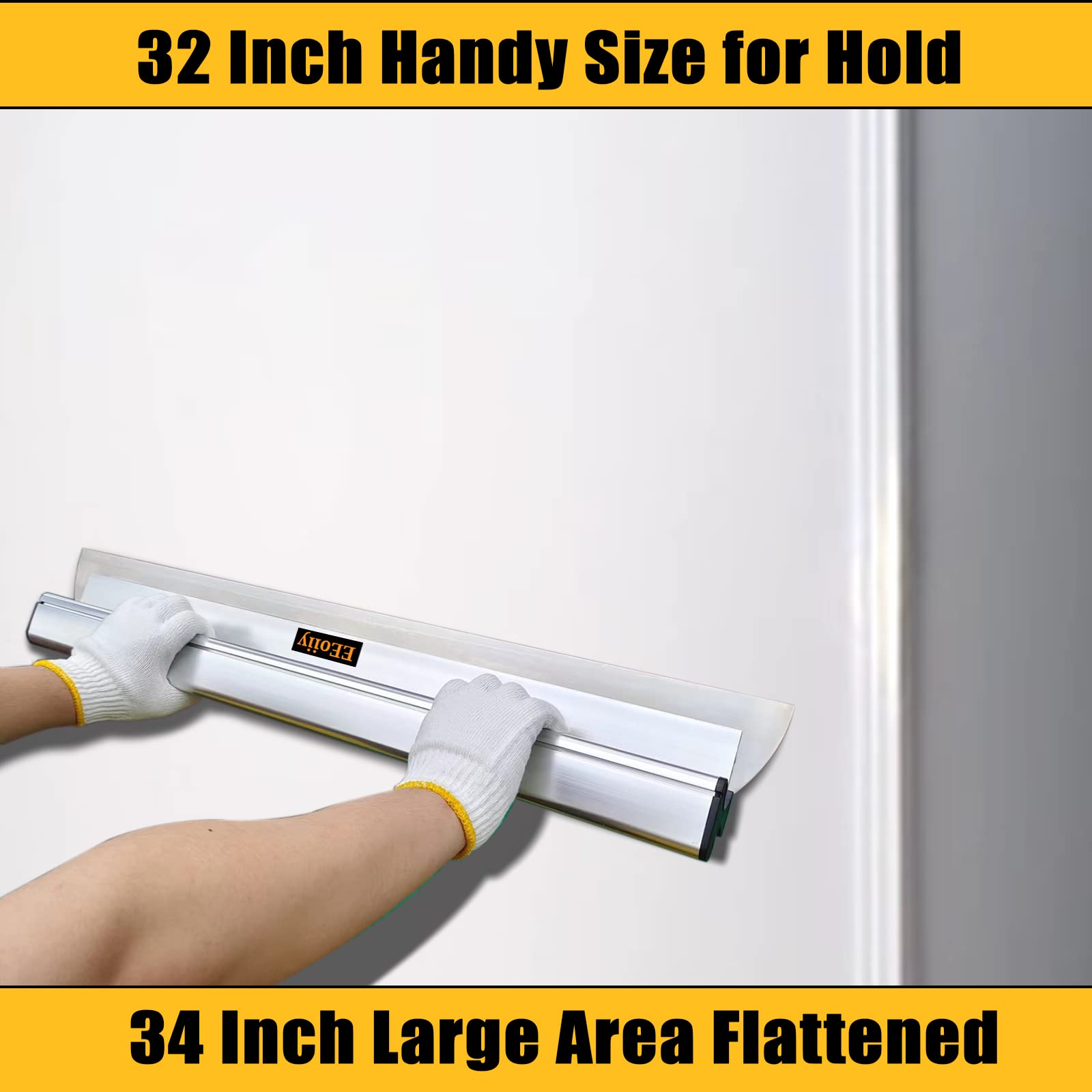32 Inch Skimming Blade - 0.35mm & 0.5mm 301 Stainless Steel Blades with Aluminum Handle - Professional Drywall Putty Knife for Gyprock, Plasterboard & Wall Leveling - Perfect for Home Renovation & DIY Wall Smoothing Projects