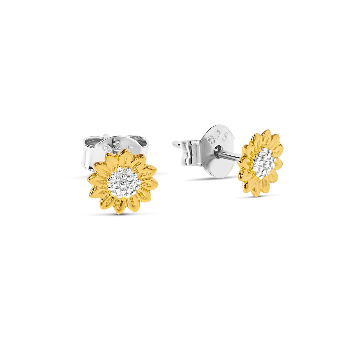 Elegant Sunflower Two-Tone Stud Earrings for Women - Perfect for Casual Wear, Parties & Gifts