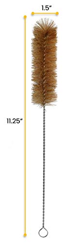 EISCO Fan-Shaped Cleaning Brush for Tubes & Bottles - Stainless Steel Handle - Perfect for Labs & Kitchens