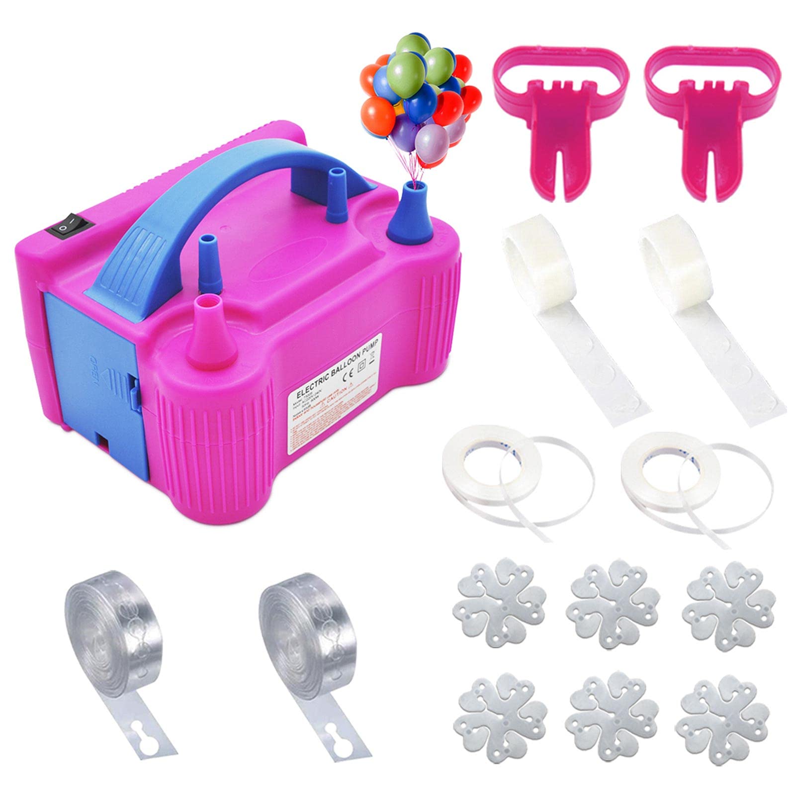 110V-120V Electric Balloon Pump Kit - Portable Dual Nozzle Air Inflator for Fast Balloon Blowing | Perfect for Birthday Parties, Wedding Decorations, Christmas Events & Baby Showers