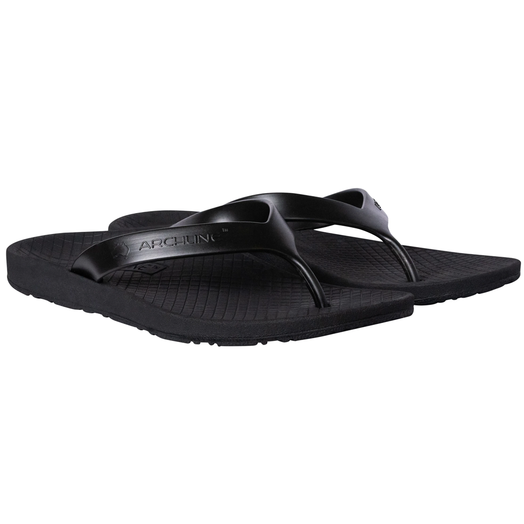 **Archline Comfortable Thongs & Flip Flops for Women & Men - Soft & Lightweight Sandals for Beach, Pool, and Casual Wear - Black**