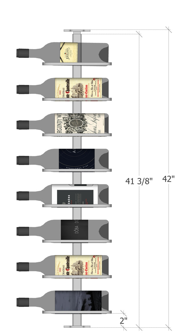 Urban Ironcraft Floor to Ceiling Wine Racks - Single Bottle Label Facing Pillar Series | Space-Saving Wine Storage for Home Bars, Cellars & Restaurants