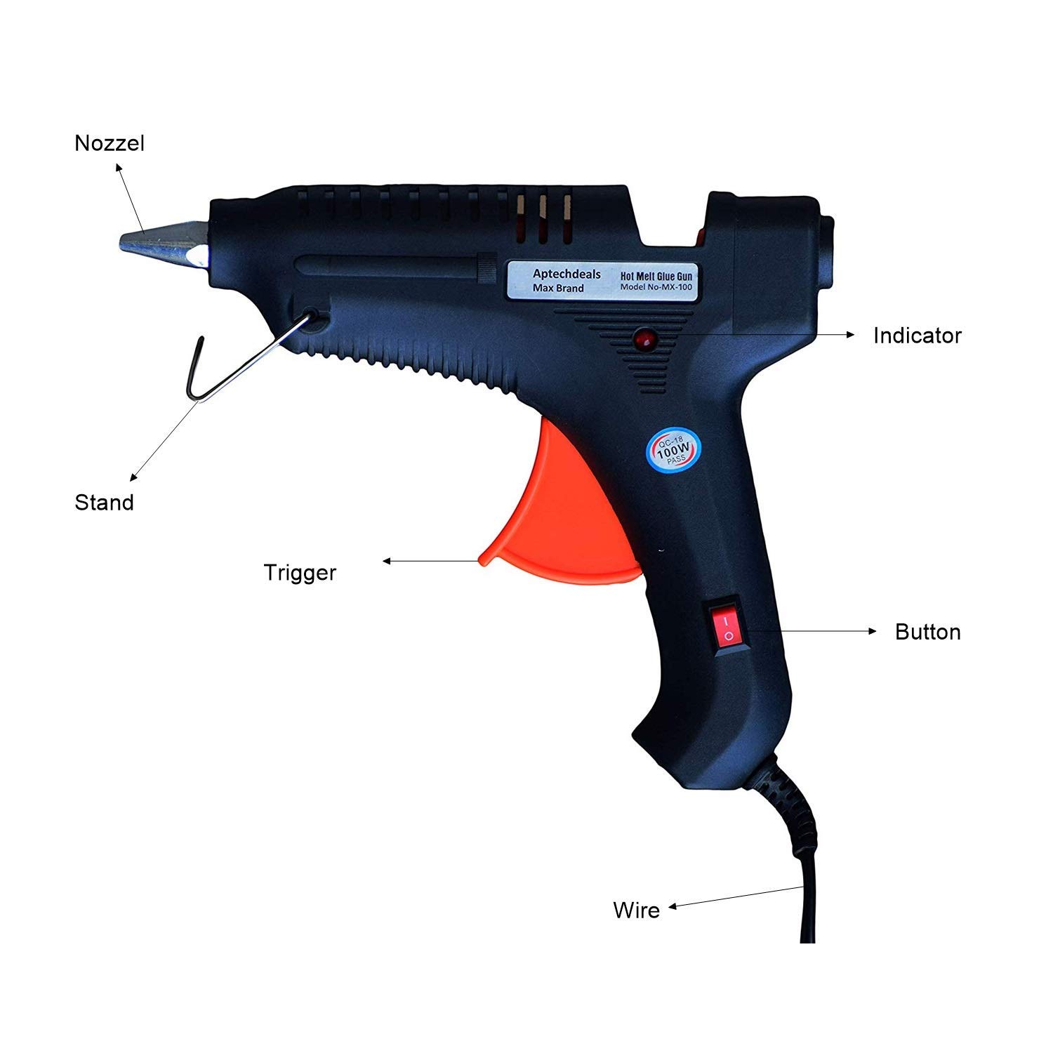 AMKAY Electric Glue Gun with LED Indicator - High Temperature Glue Gun Kit for DIY Crafts, Woodworking, Home Repairs - Includes 3 Free Glue Sticks (Perfect for Scrapbooking, Jewelry Making & Household Fixes)