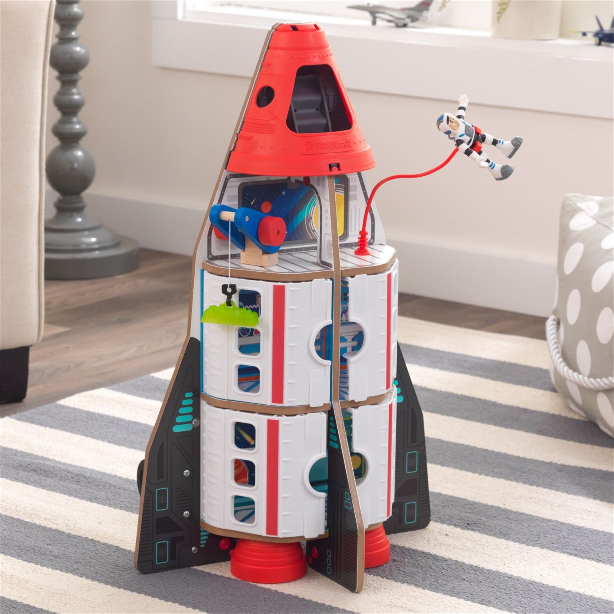 KidKraft Adventure Bound Space Shuttle Playset - Wooden Rocket Ship Toy for Kids Ages 3+ - Perfect for Imaginative Play, Bedroom Decor & Space-Themed Birthday Gifts