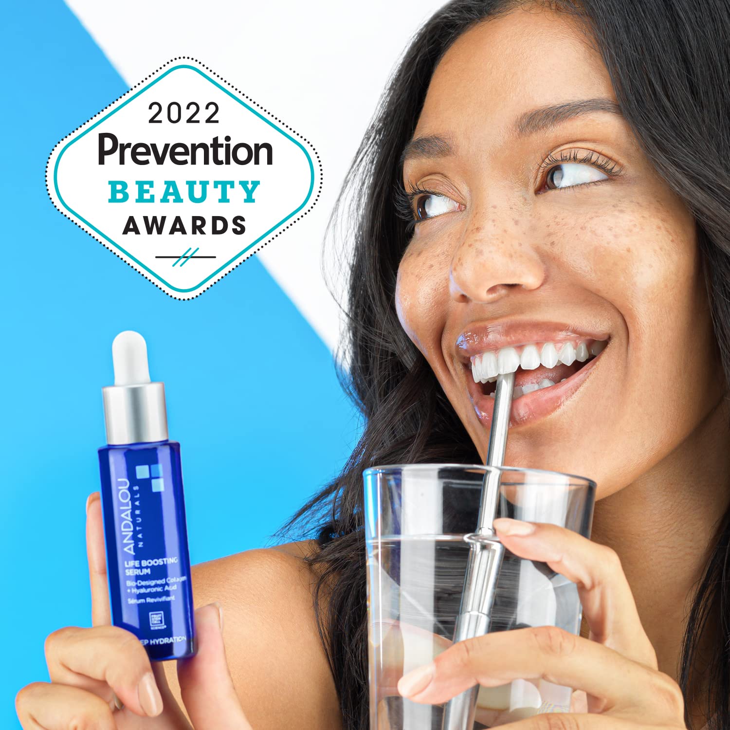 Andalou Naturals Collagen + Hyaluronic Acid Face Serum - Deep Hydration & Skin Elasticity Booster - Day & Night Anti-Aging Moisturizer (1 Fl Oz) - Perfect for Dry Skin Care & Wrinkle Reduction Routine