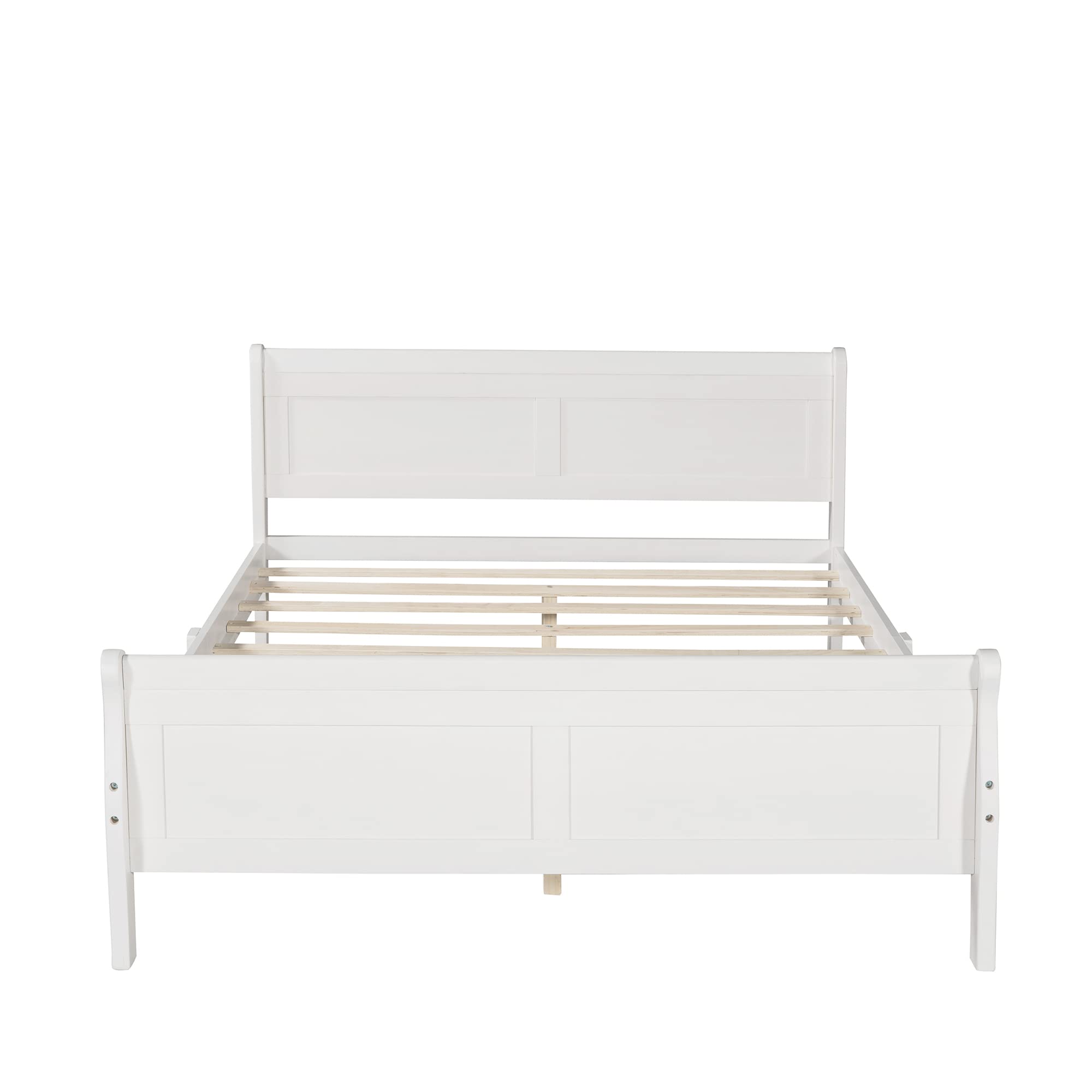 Harper & Bright Designs Full Size Wood Platform Bed Frame with Headboard & Slats - No Box Spring Needed - Sturdy Support Legs - Perfect for Bedrooms, Guest Rooms & Dormitories
