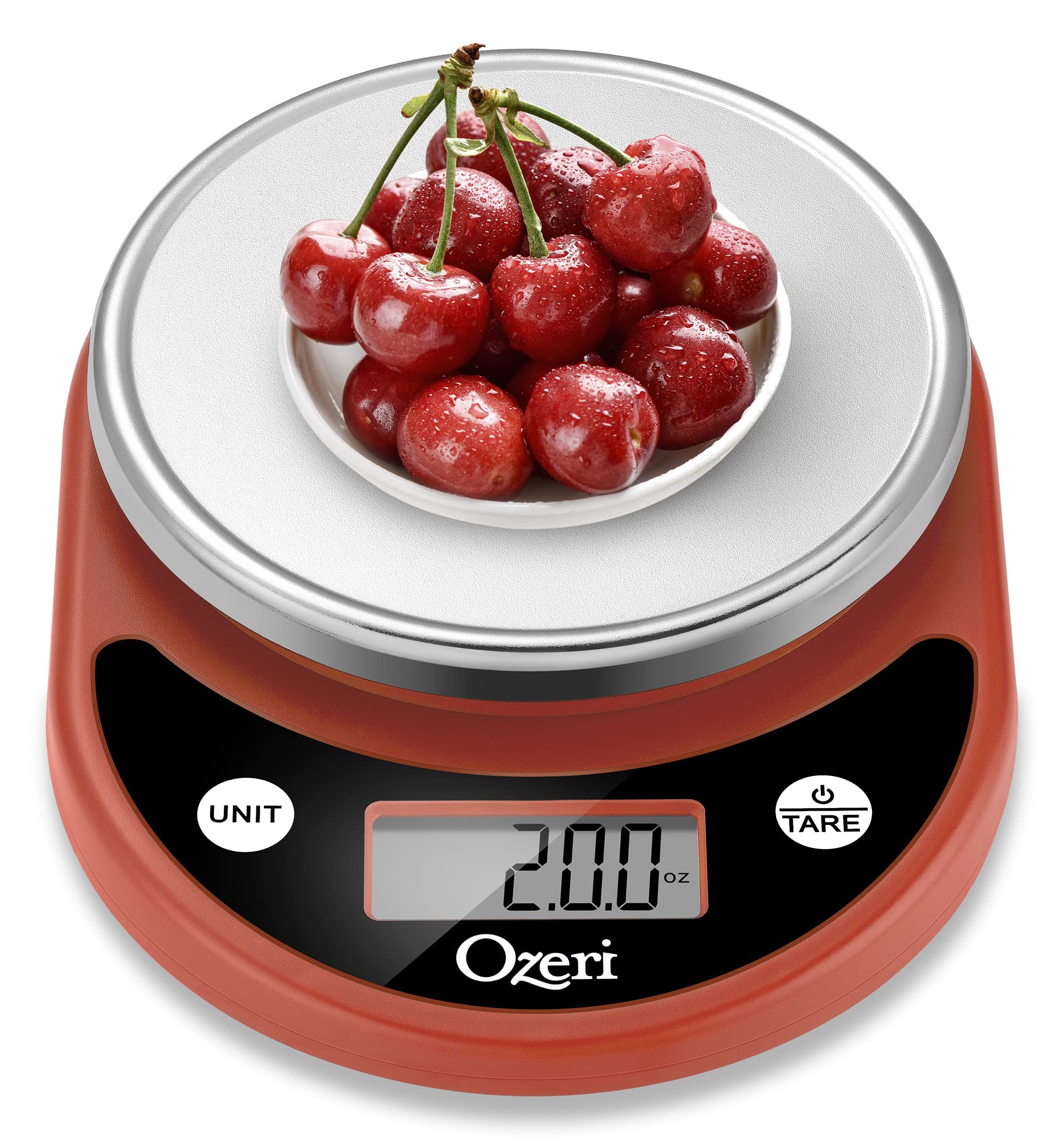 Ozeri Pronto Digital Kitchen Scale - Multifunction Food Scale with Precise Measurements in Burnt Ochre - Perfect for Baking, Cooking, and Portion Control