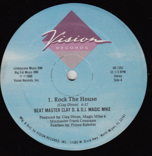 Beat Master Clay D. & D.J. Magic Mike - Rock The House / I'll Be There Vinyl Record 12