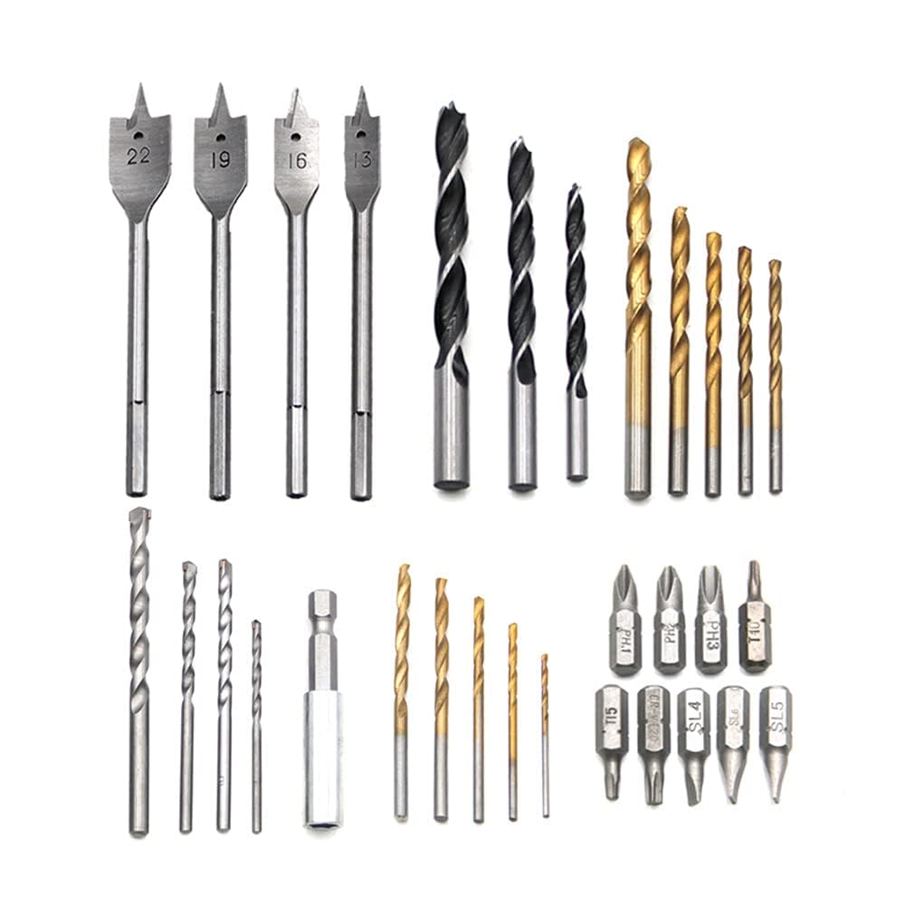 31Pcs Titanium Coated Hole Saw Cutting Set - 1/4 Inch Hex Shank with Magnetic Connecting Rod - Screwdriver Bits Kit for Wood, Metal & Plastic - Perfect for DIY Projects, Home Repairs & Construction Work