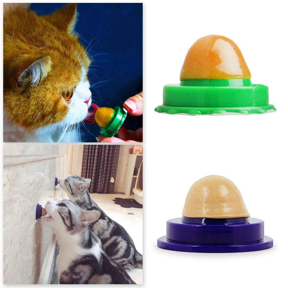 SharpointHome 2 Pack Cat Snacks - Natural Catnip Sugar Candy Licking Treats for Cats, Solid Nutrition Energy Ball Toy for Playtime & Relaxation - Perfect for Indoor Cats & Training Rewards