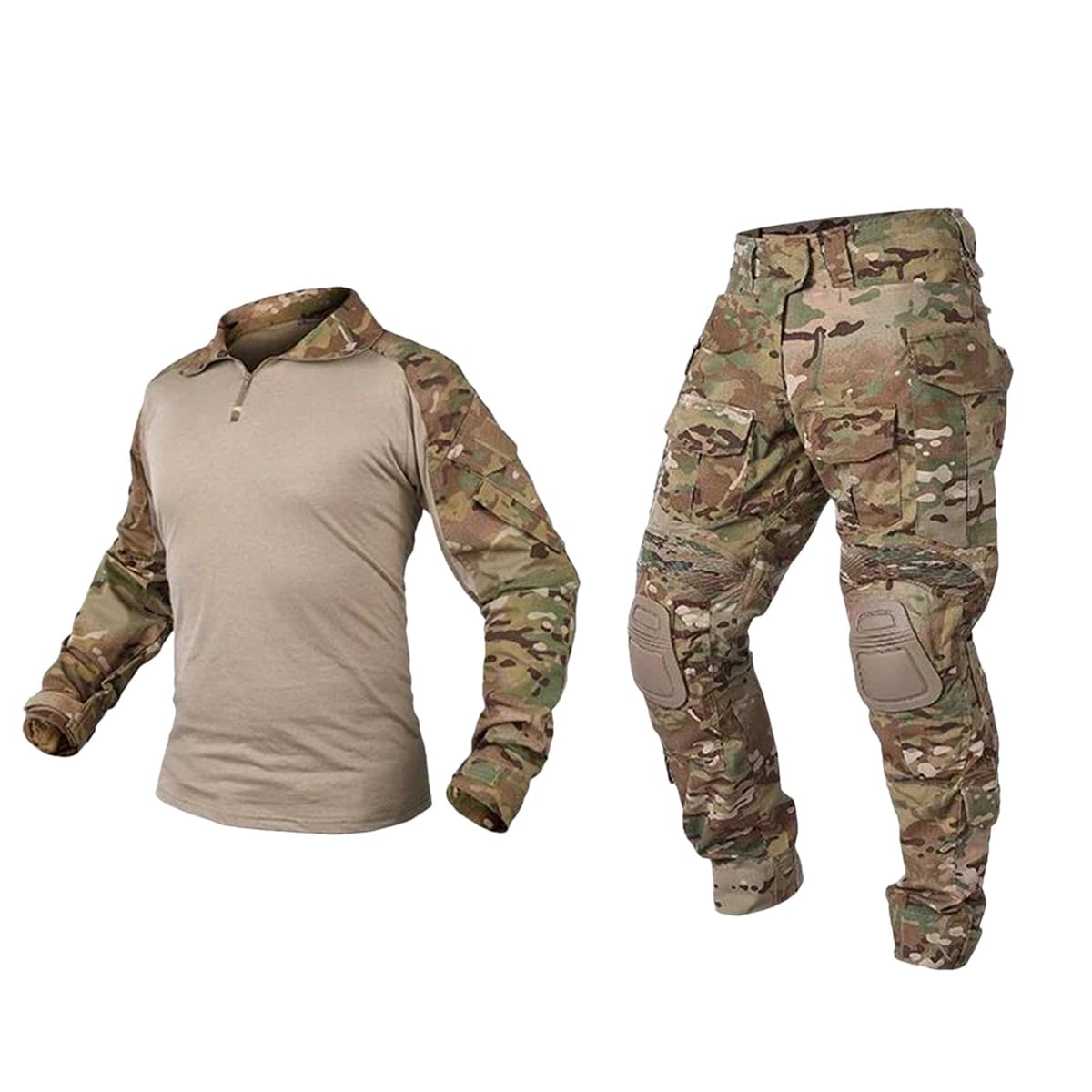 Best Hunting Clothes Camo Uniform - Tactical Combat & Paintball Gear - Multi-Camo Black Outdoor Clothing for Hunting, Airsoft, and Military Training