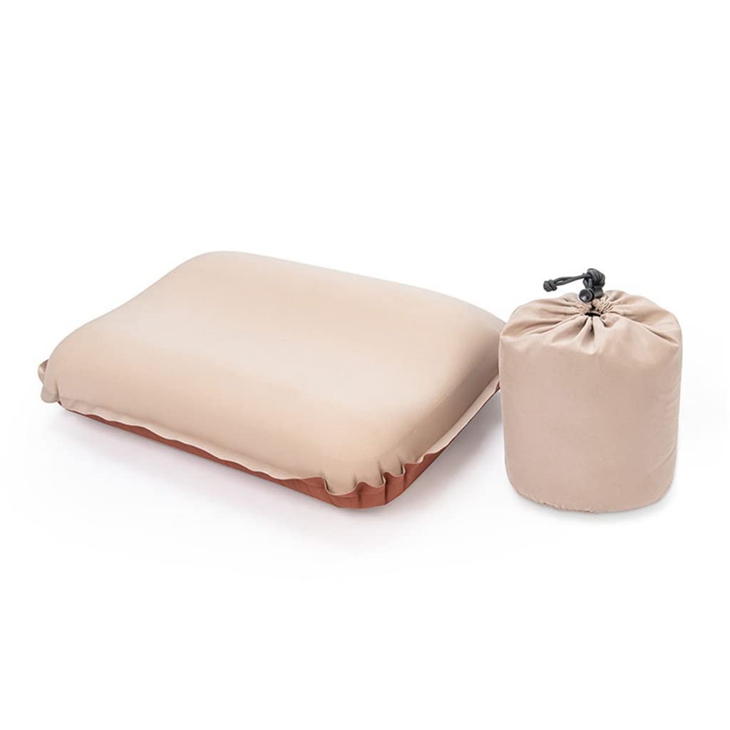 Ultralight Self-Inflating Camping Pillow - 3D Sponge Travel Pillow for Hiking, Backpacking & Outdoor Adventures (Brown, 46x30x12cm) - Perfect for Camping, Travel & Airplane Sleep