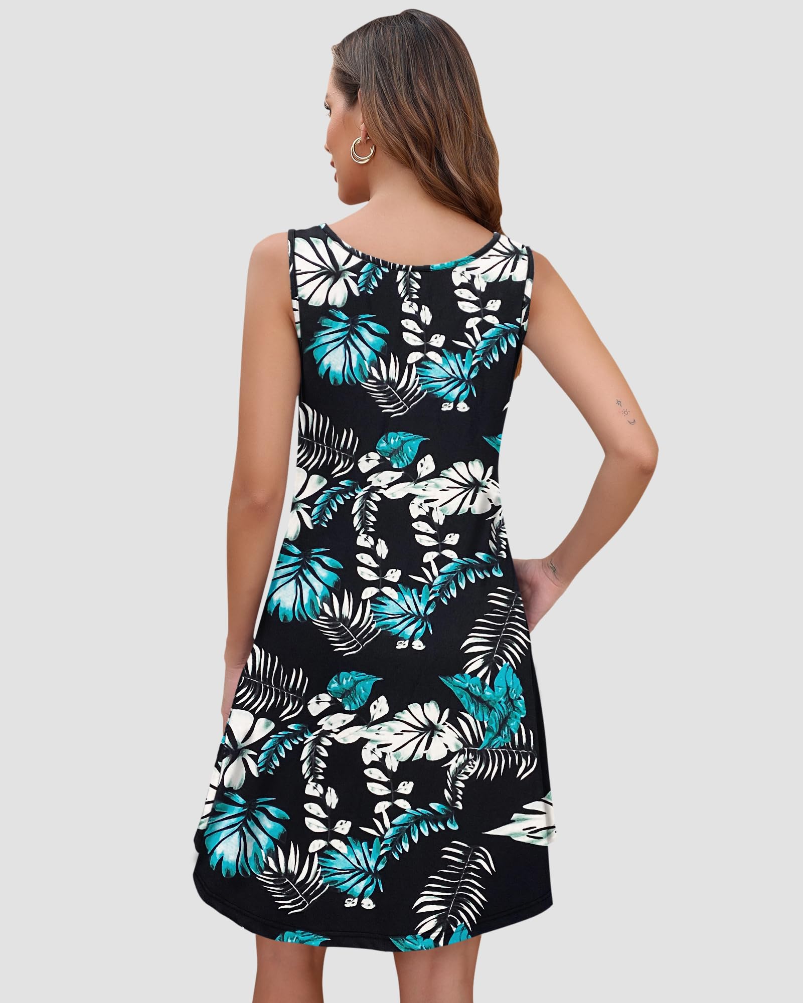 Women's Casual Sleeveless Sundress - Flowy Summer Dress with Pockets, Beach Cover Up, Party & Vacation Outfit