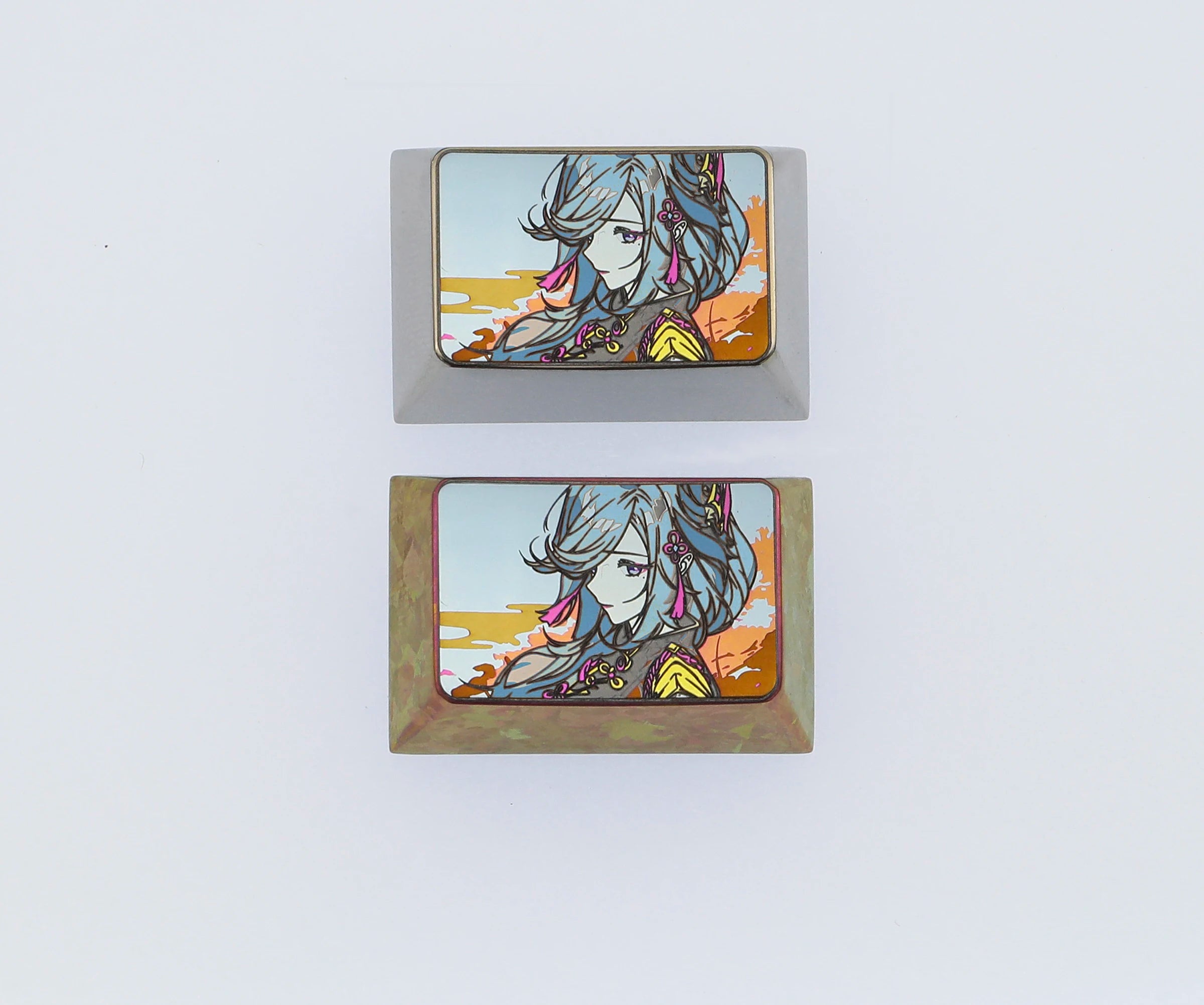 Genshin Impact Shenhe Titanium Alloy Custom Keycaps - Mechanical Keyboard Decorative Keycaps for Gaming & Typing Enthusiasts | Perfect for PC, Laptop & Custom Keyboard Builds
