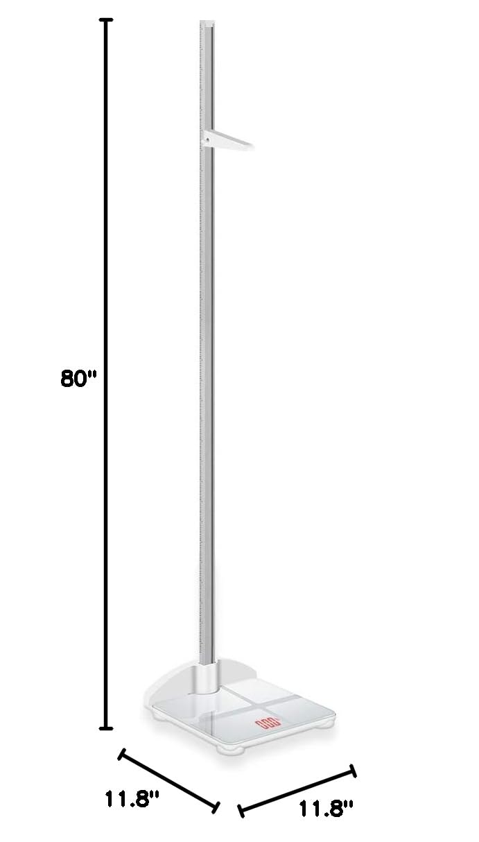 Foldable Portable Stadiometer - 2-in-1 Mechanical Height Rod & Scale for Kids & Adults (Measures up to 79 Inches & 200 lbs) - Perfect for Home, Clinic, and School Growth Tracking