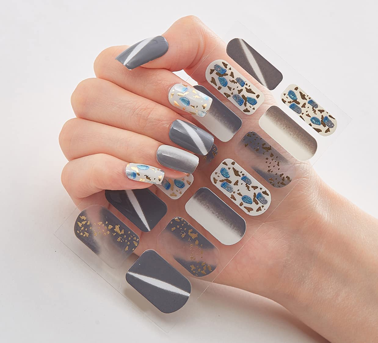 3D Nail Stickers for Women & Girls - Waterproof Glitter Luxury Self-Adhesive DIY Nail Art (14 Pieces, Multicolor) | Perfect for Parties, Weddings, and Everyday Nail Decoration