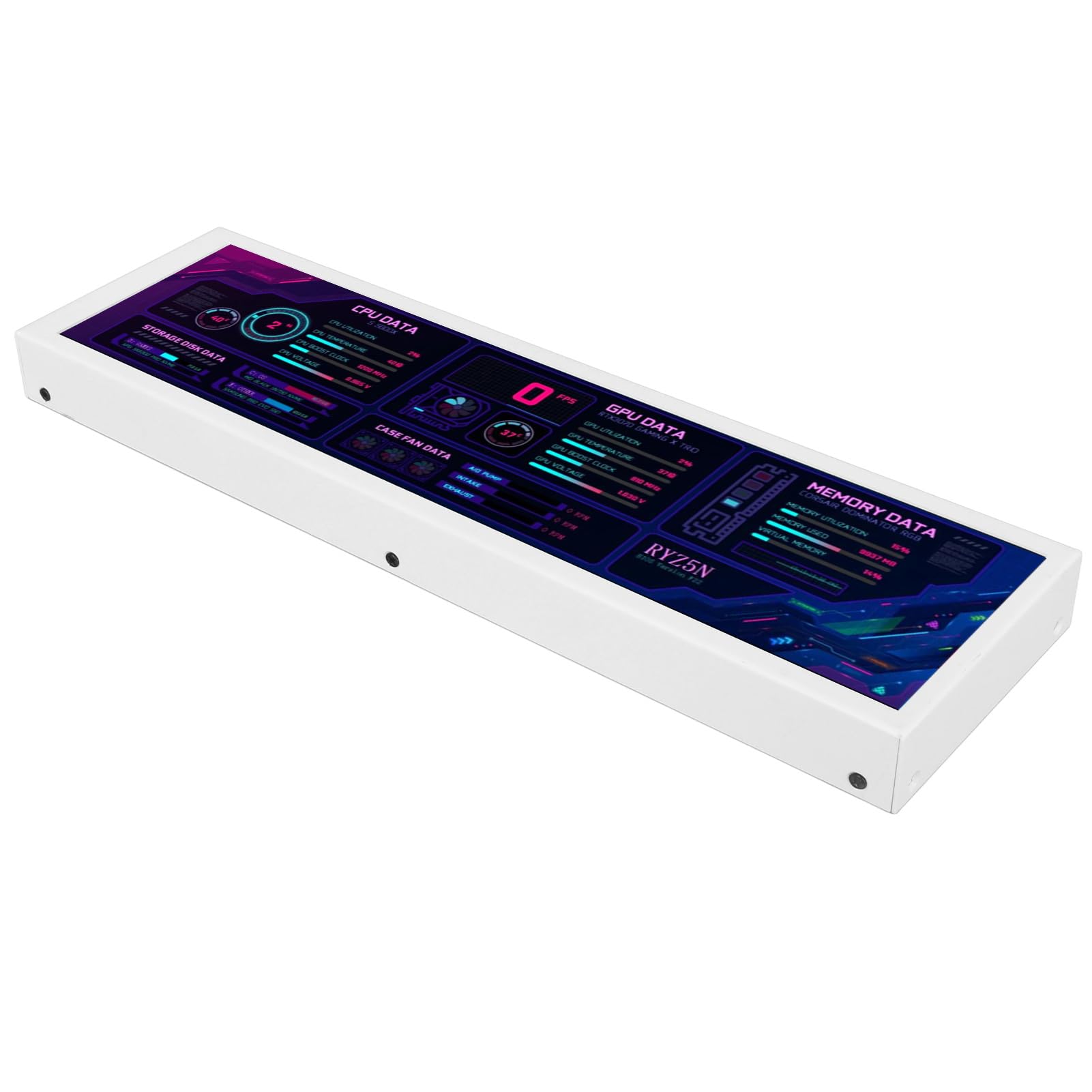 8.8 Inch Aida64 CPU Temperature Monitor - Metal Casing Secondary Screen for Laptop & PC, White LCD Display for Real-Time System Monitoring (Perfect for Gaming, Overclocking & PC Performance Tuning)