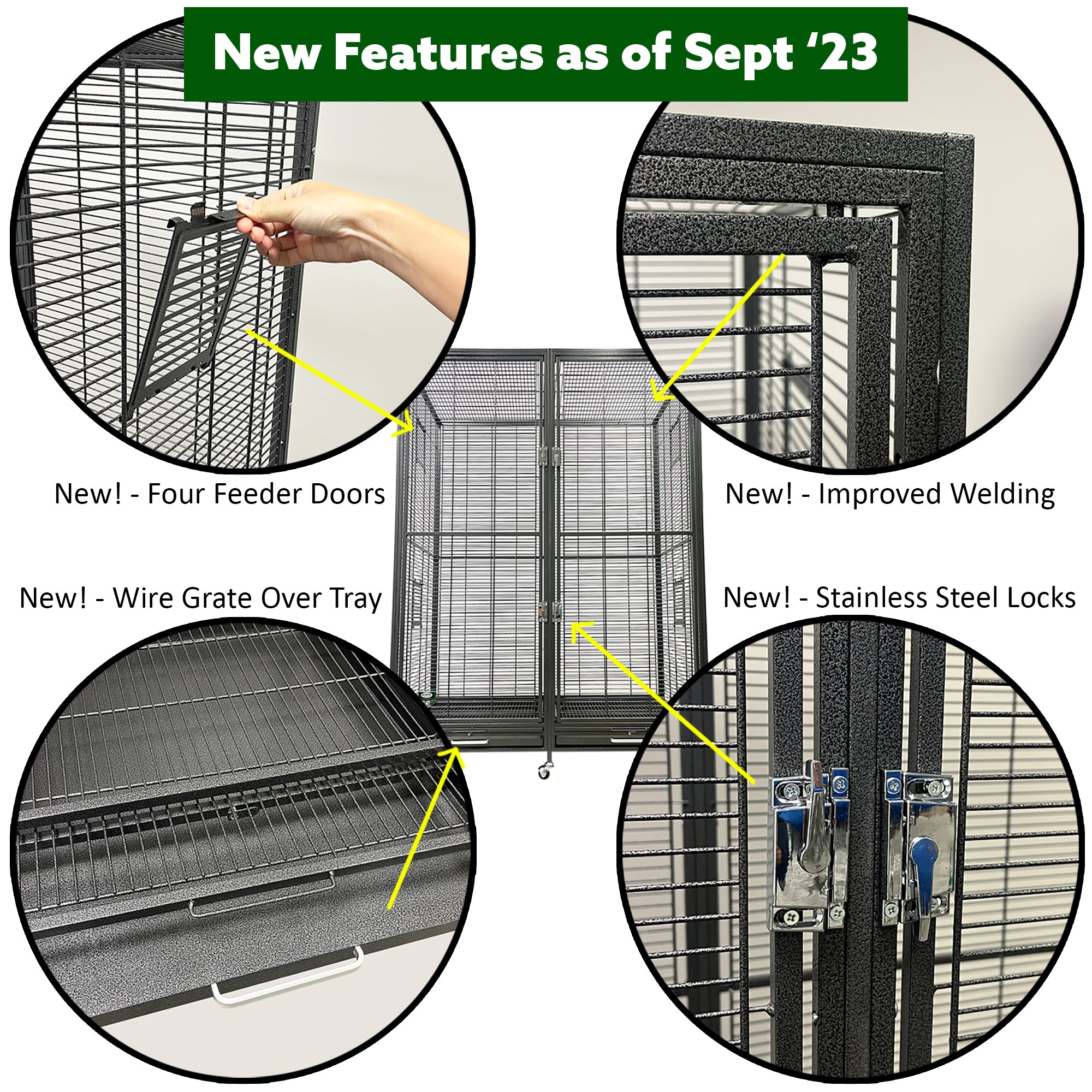 Premium New Borneo Cage - Durable & Spacious Bird Cage for Parrots, Cockatiels & Small Birds - Perfect for Home, Office & Outdoor Use