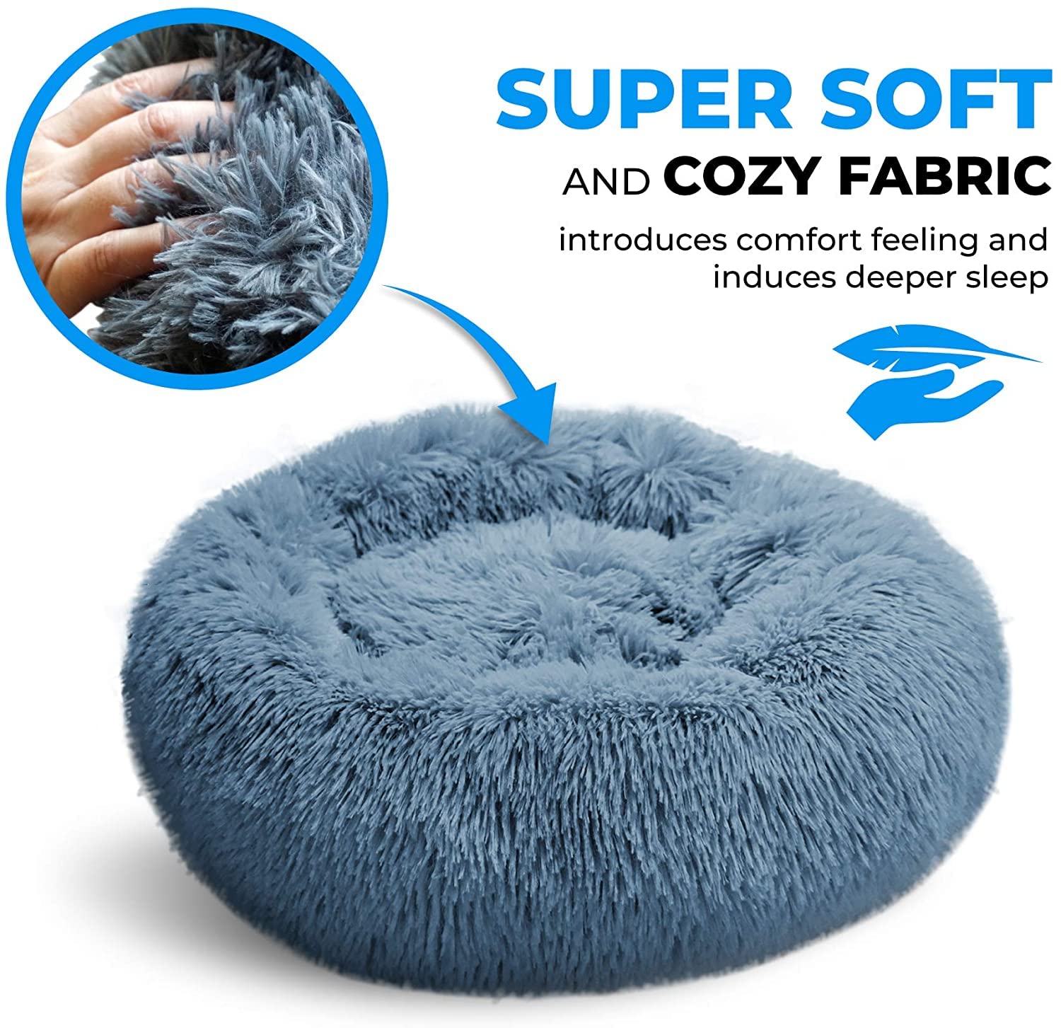Whiskers & Friends Washable Cat Bed for Indoor Cats - Calming Pet Bed for Small Dogs & Kittens - Large Cozy Cat Furniture for Relaxing at Home