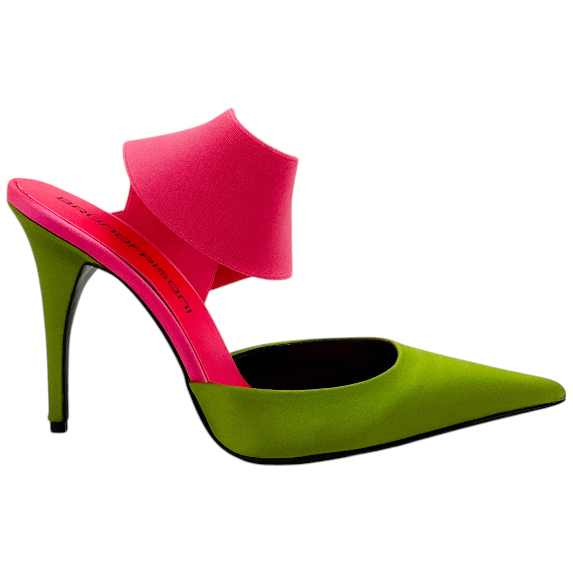 Bruno Frisoni Acid Green & Hot Pink N Roll Pumps - Women's Fashion High Heels for Parties, Weddings & Evening Events