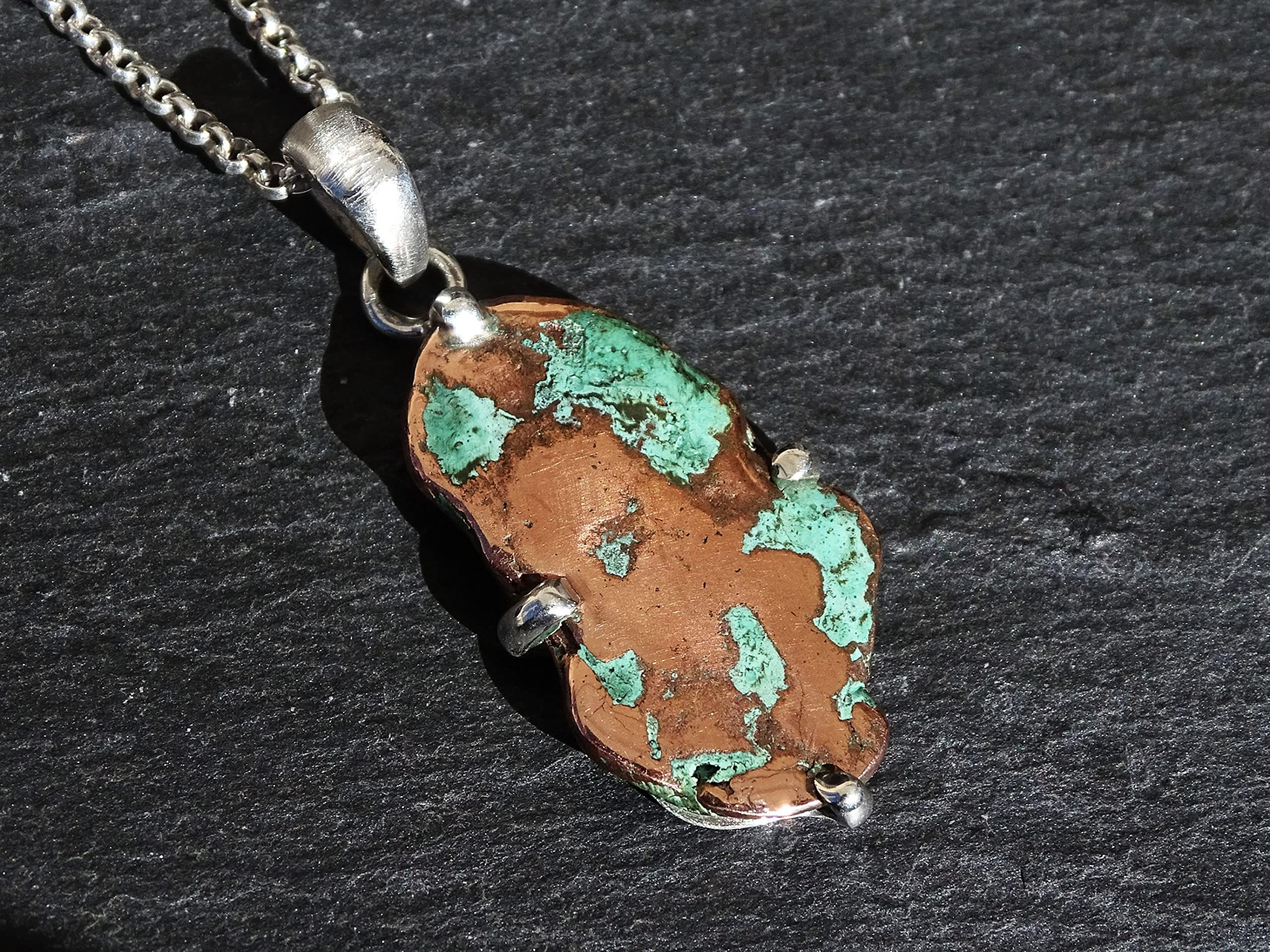 Natural Real Copper Nugget Pendant Necklace for Men - Handmade Unique Copper Jewelry Gift for Him - Anniversary, Birthday & Special Occasion Present - Perfect for Casual Wear, Date Nights & Gifting