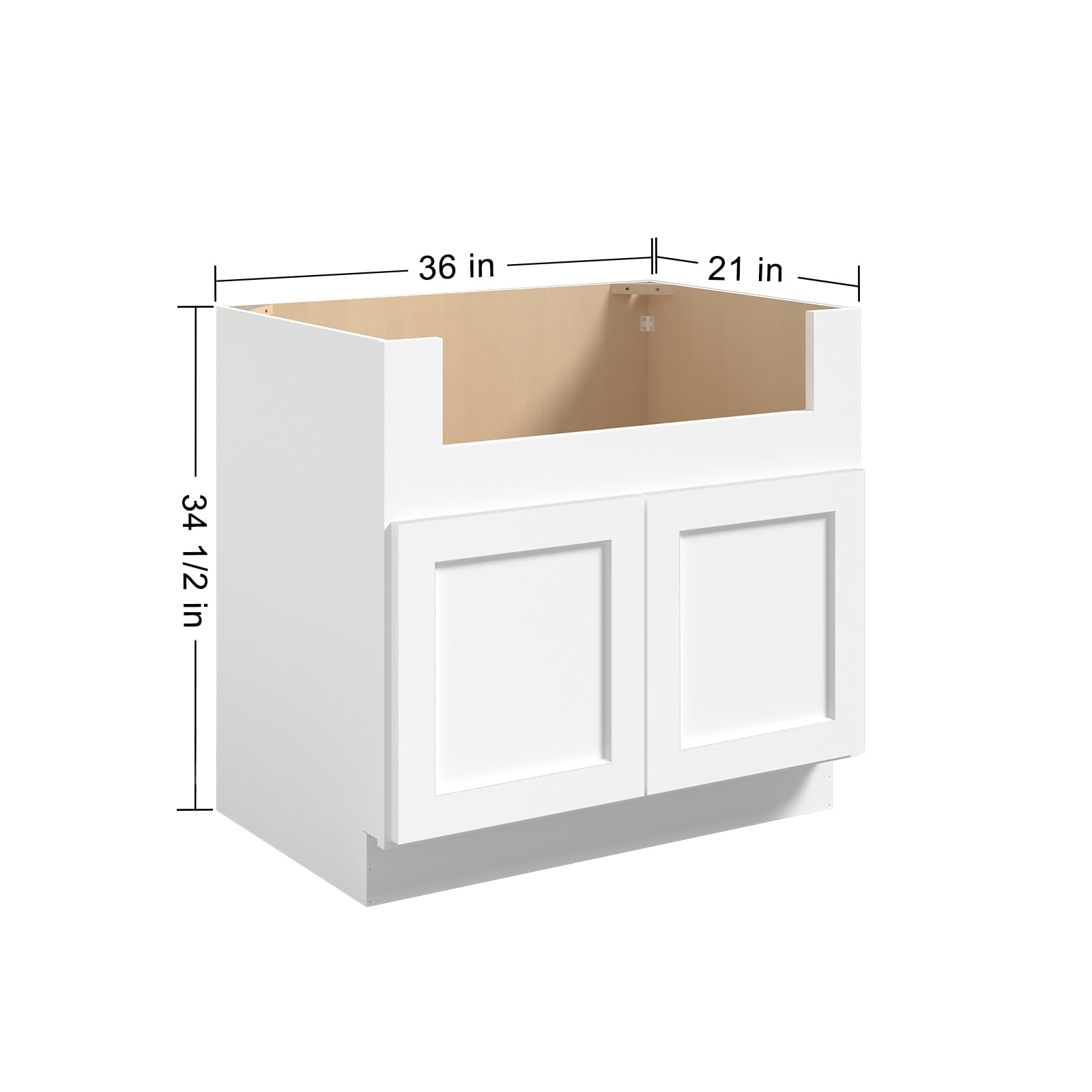 ROOMTEC 36 Inch Farmhouse Sink Base Cabinet with Soft-Close Doors - Large Capacity Under Sink Storage Organizer for Kitchen, Bathroom & Laundry - Perfect for Farmhouse Sink Single Bowl Installation & Home Organization