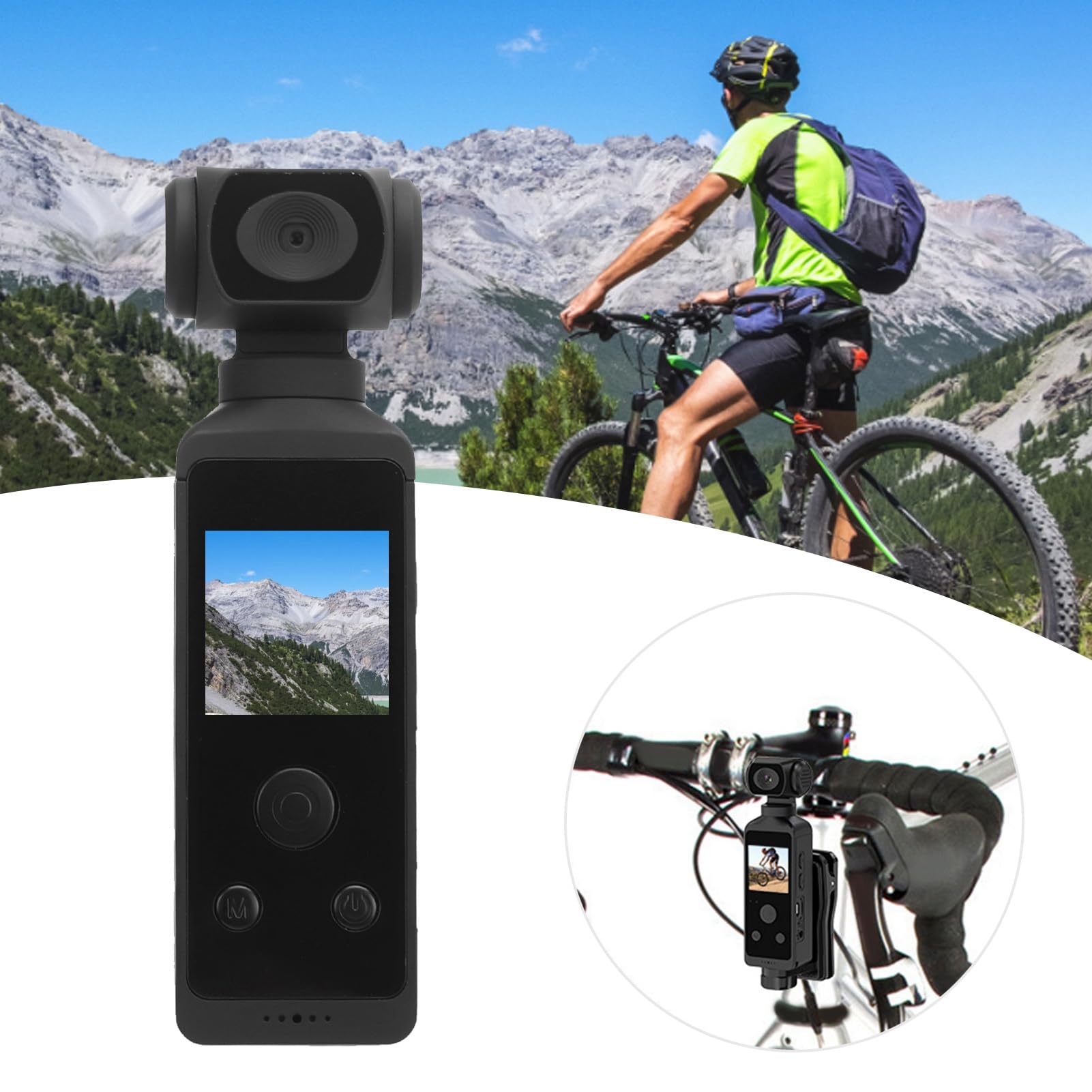 MUNEFE HD Handheld Sports Pocket Camera - Waterproof Action Camera with Rotating Lens & Mic Clip for Outdoor Adventures, Vlogging, and Sneak Shots - Perfect for Hiking, Cycling, and Extreme Sports