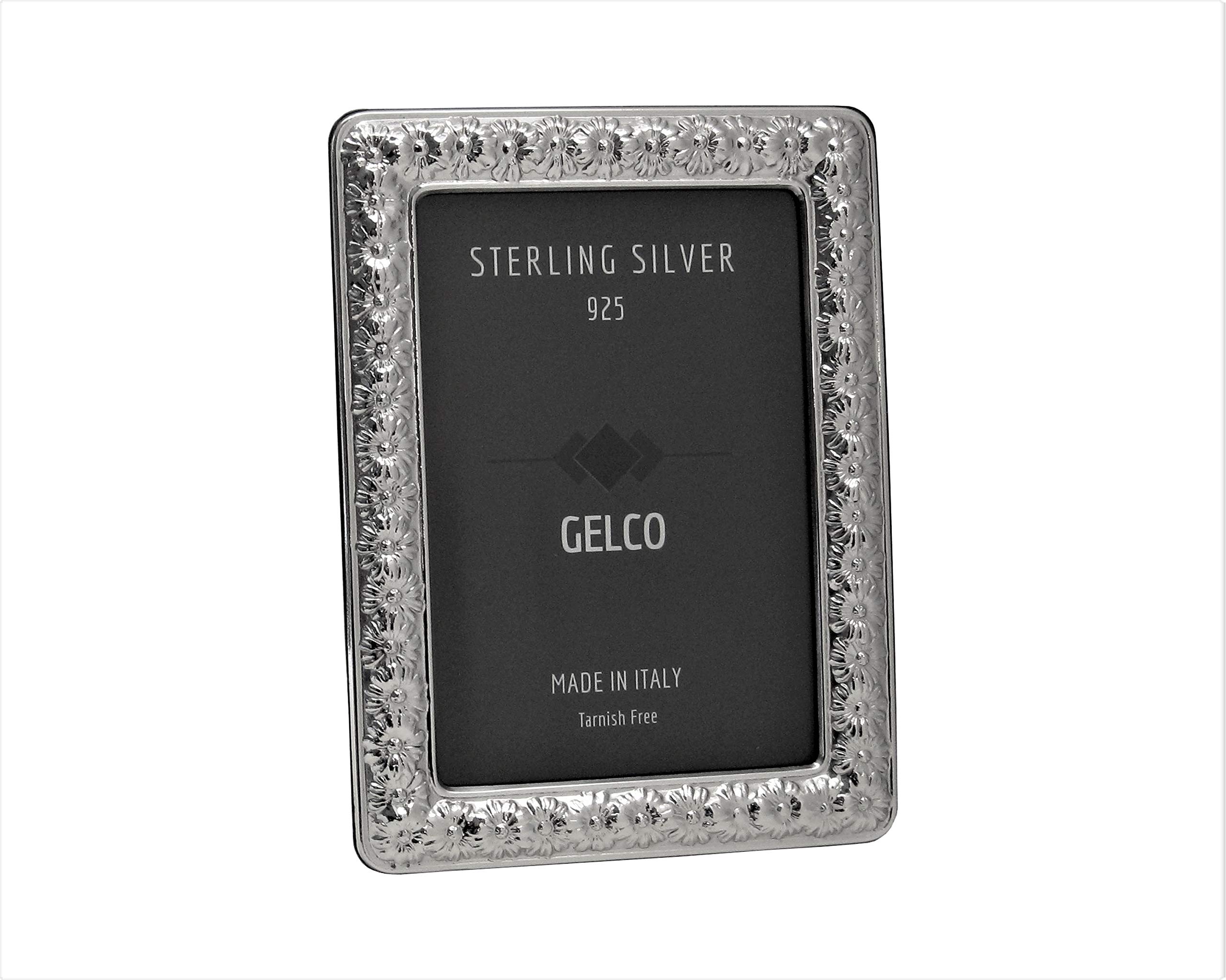 Italian 925 Sterling Silver Hand-Embossed Daisy Picture Frame (5x7) - Perfect for Wedding Gifts, Home Decor & Photo Displays