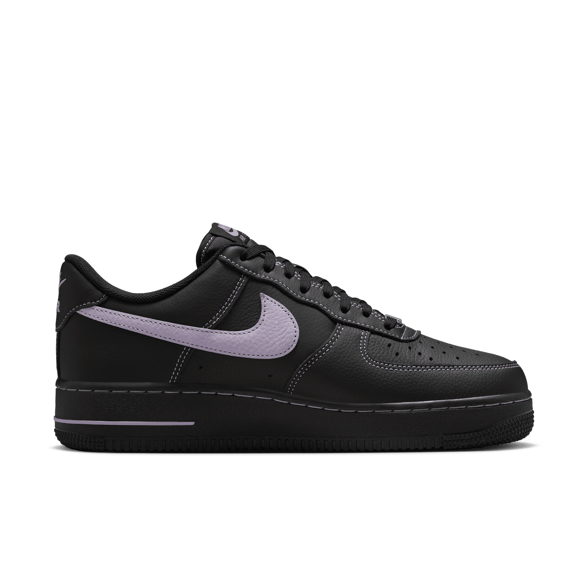 Nike Air Force 1 '07 LV8 Sneakers - Black & Light Lilac Basketball Shoes for Men & Women | Perfect for Casual Wear, Street Style & Everyday Comfort