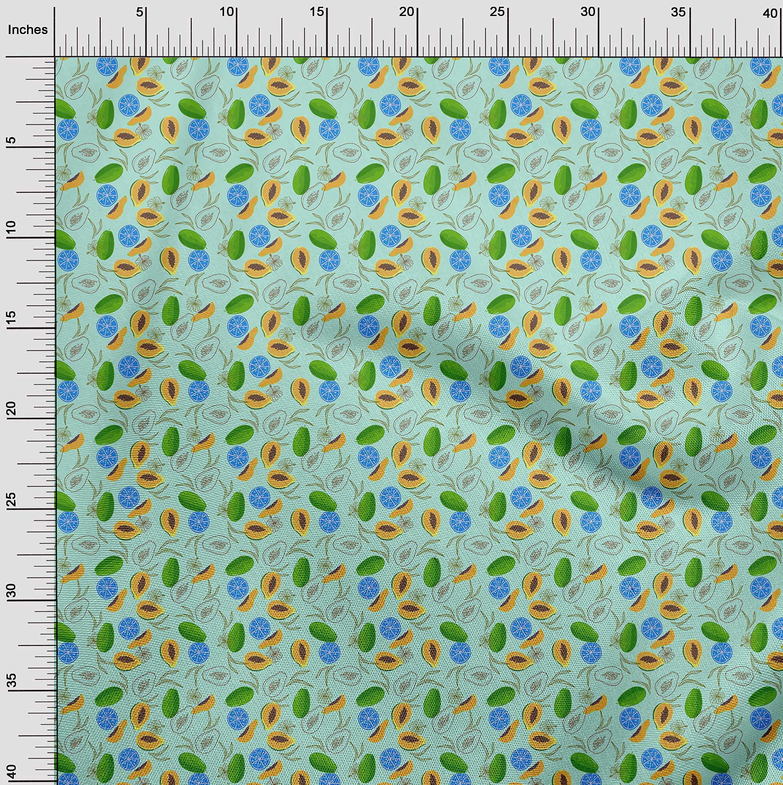 oneOone Silk Tabby Aquamarine Green Fabric - 42 Inch Wide Printed DIY Sewing Material by The Yard for Clothing, Dresses & Home Decor Projects | Premium Quality Silk Fabric for Sewing, Quilting & Crafting