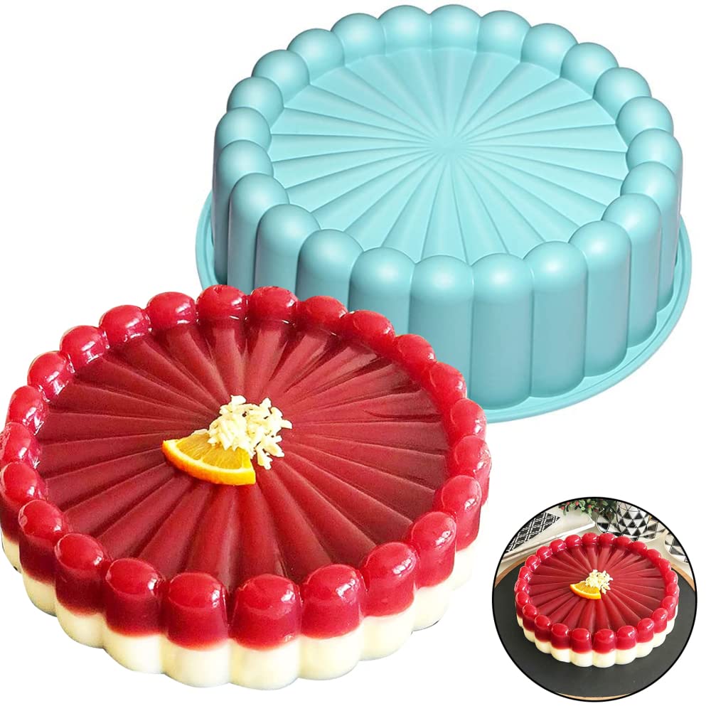 SKYXIU 7 Inch Nonstick Silicone Cake Pan - Petal Shaped Baking Mold for Cakes, Jello, Flan - Perfect for Birthday, Wedding & Dessert Making